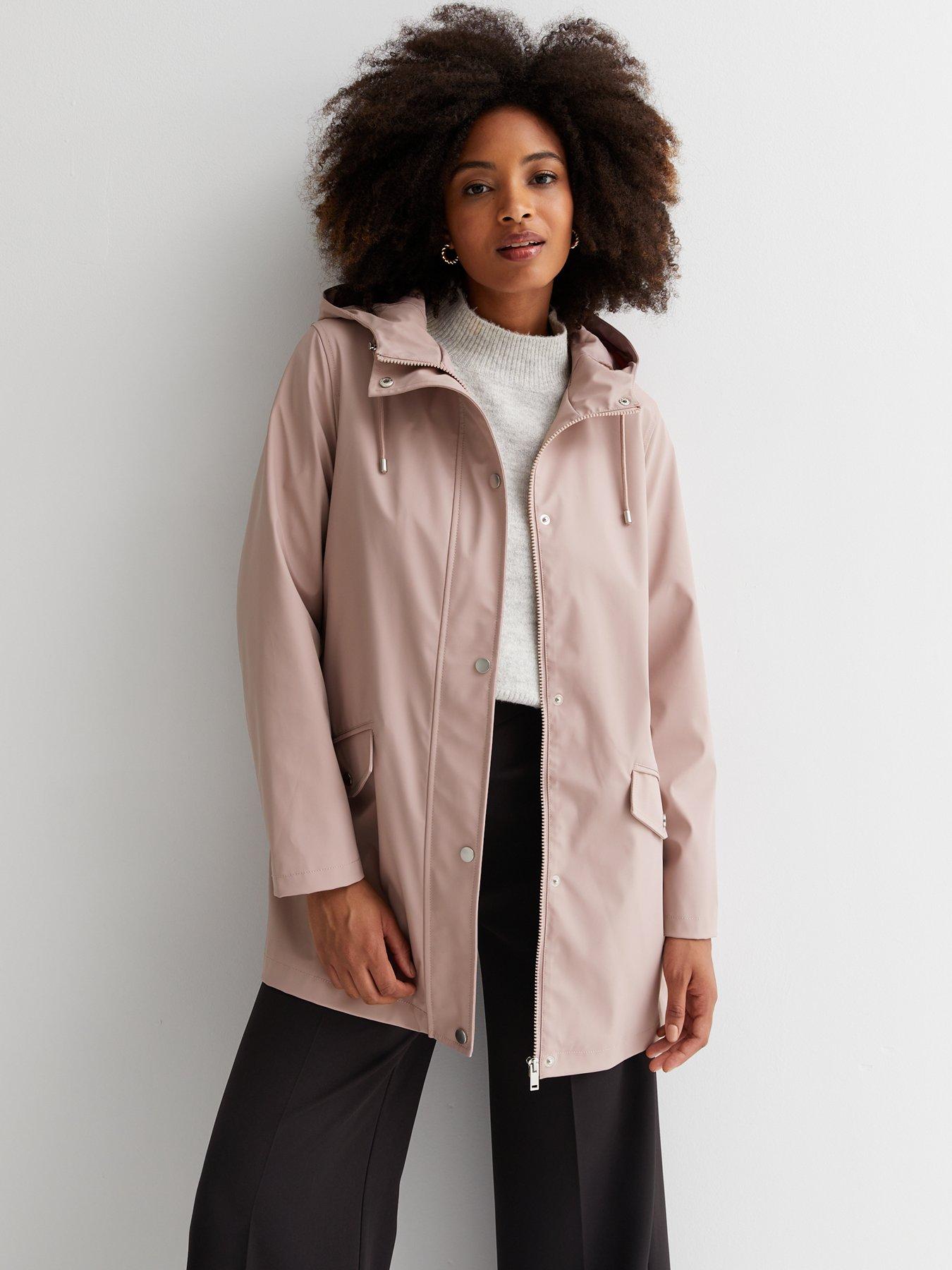 Pink raincoat store new look