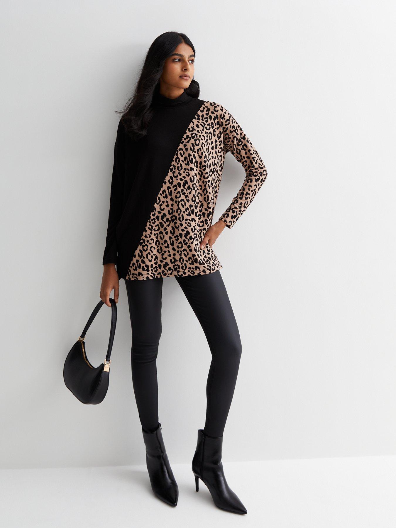 Fine knit shop leopard print jumper