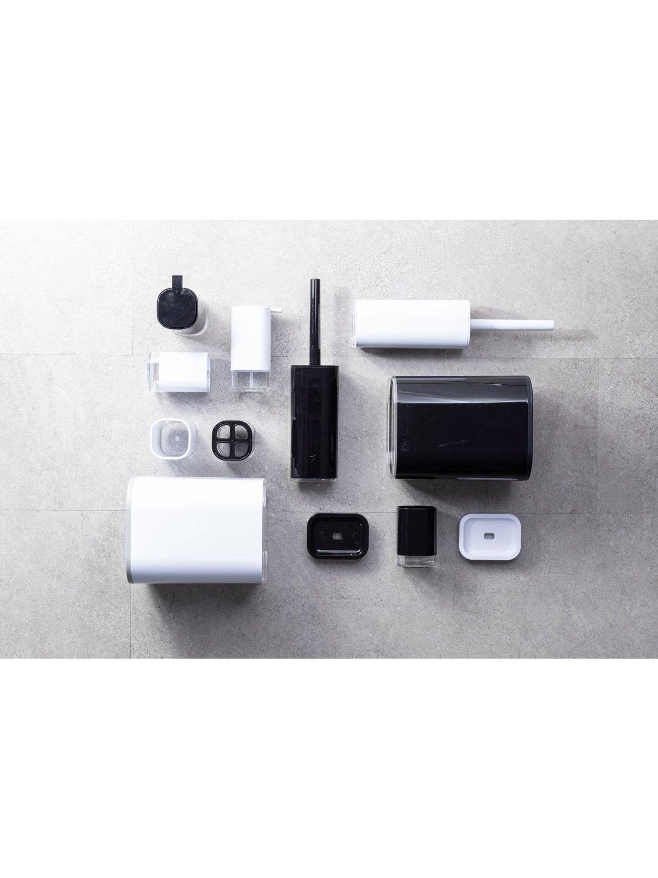  image of premier-housewares-ando-white-acrylic-toothbrush-holder
