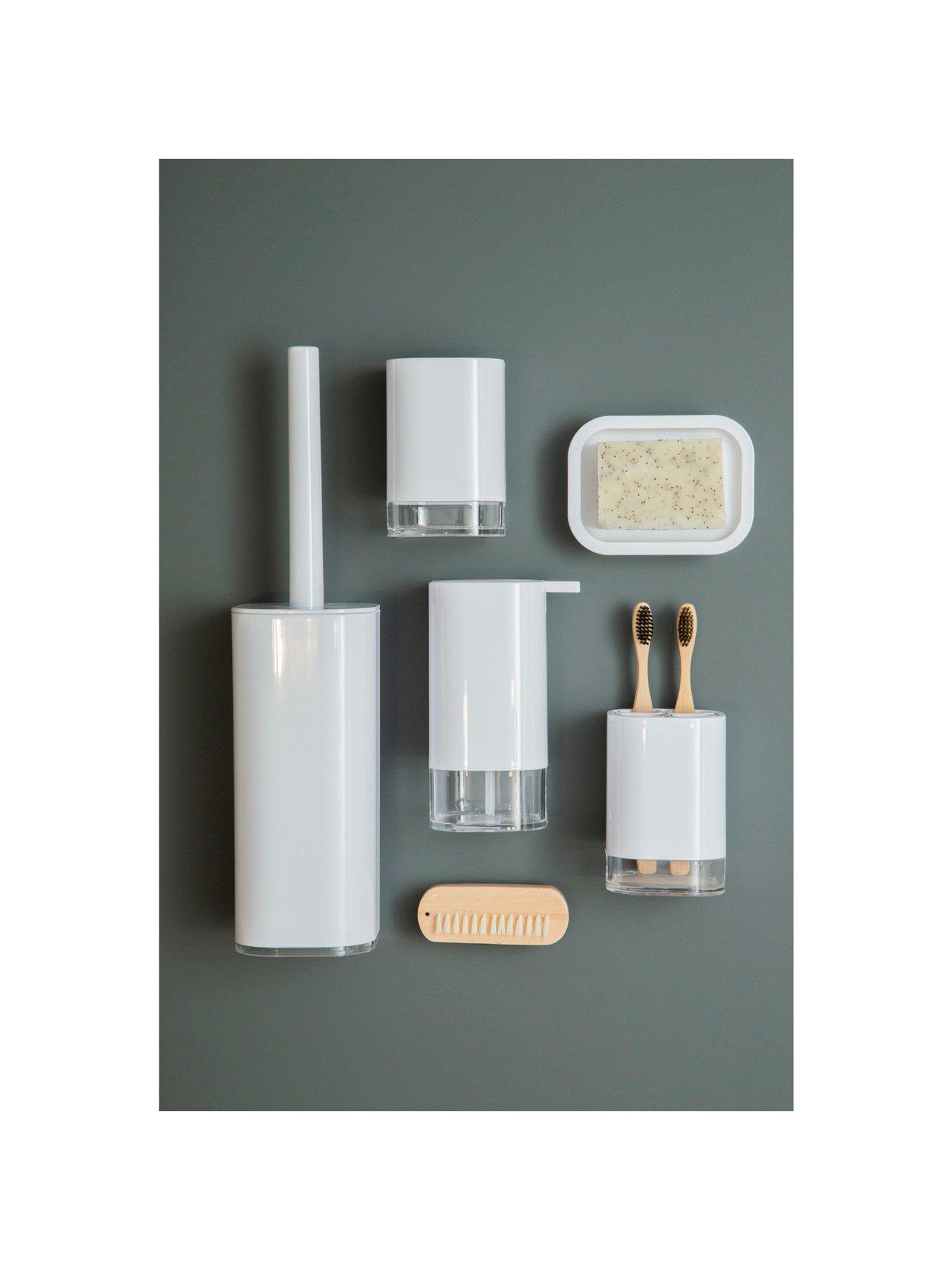  image of premier-housewares-ando-white-acrylic-toothbrush-holder