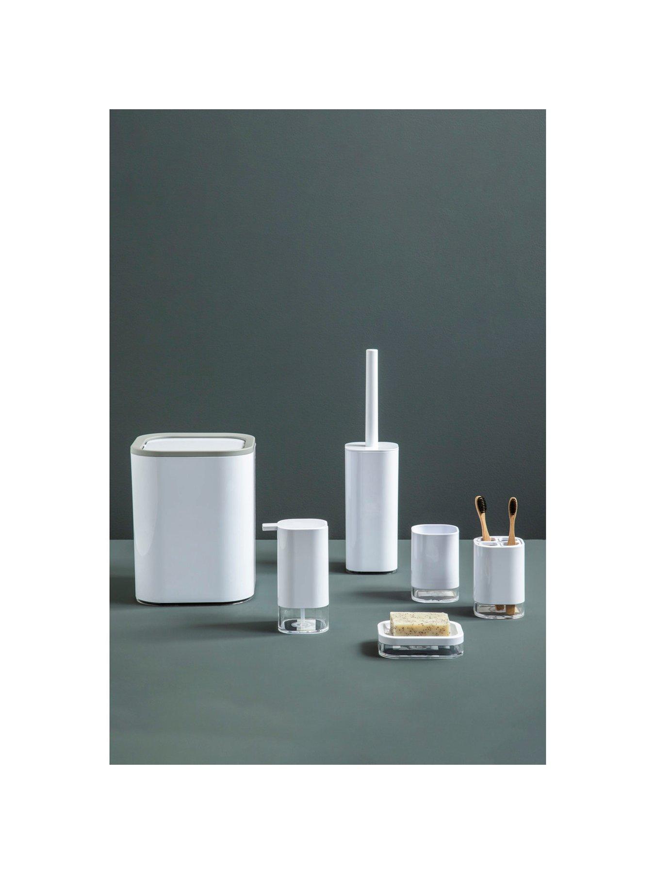  image of premier-housewares-ando-white-acrylic-toothbrush-holder