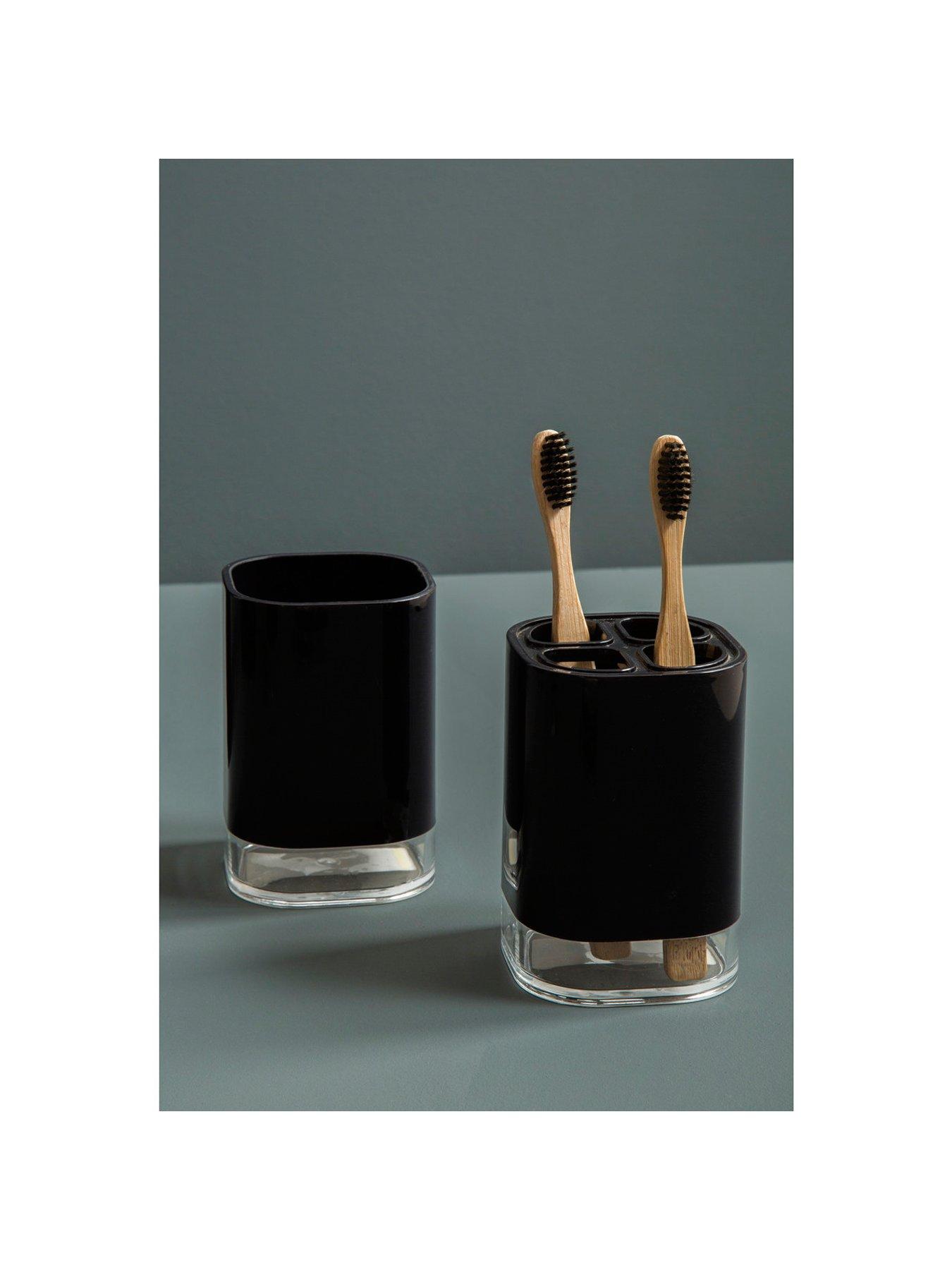  image of premier-housewares-ando-black-acrylic-toothbrush-holder