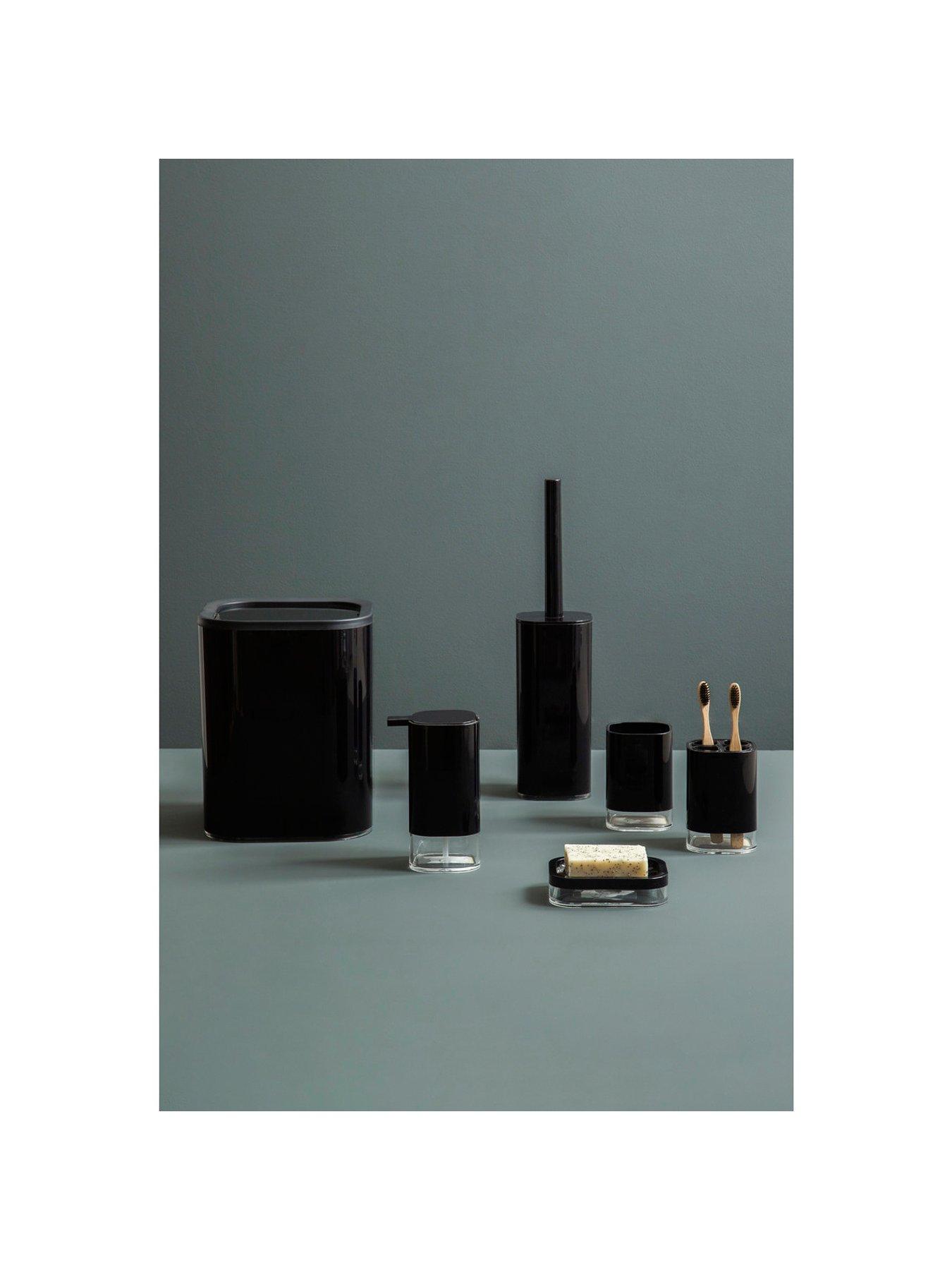 image of premier-housewares-ando-black-acrylic-toothbrush-holder