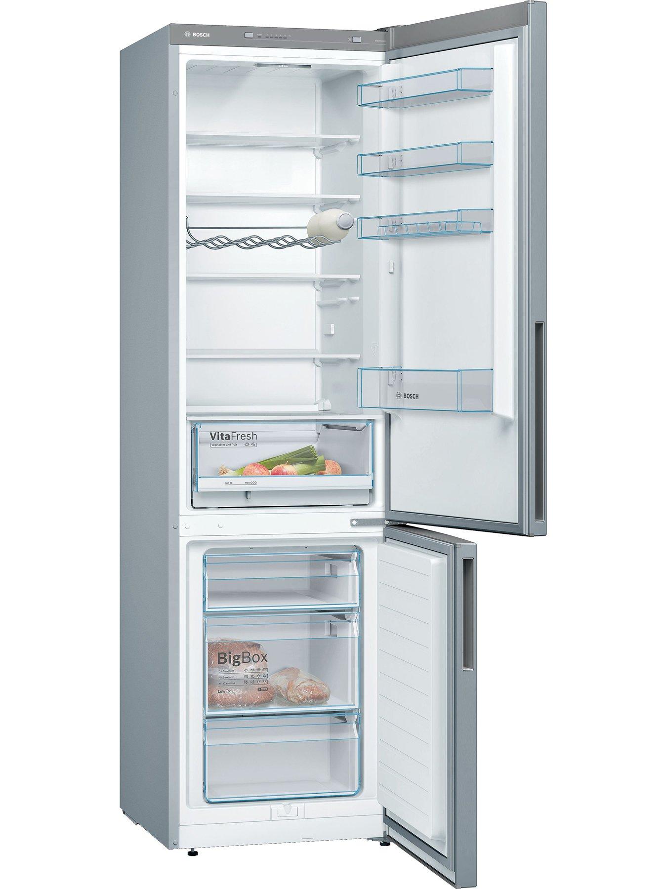  image of bosch-series-4nbspkgv39vleag-60cm-wide-vitafresh-7030-split-low-frost-fridge-freezer-silver