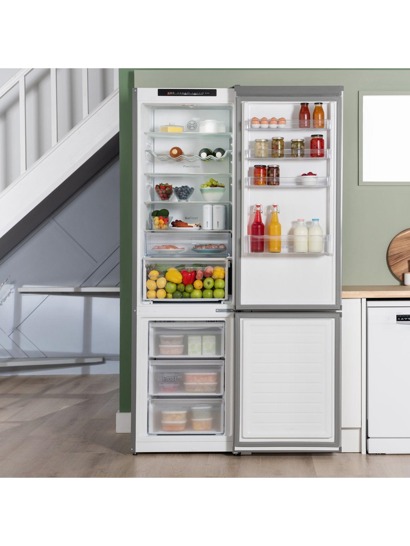  image of bosch-series-4-kgn392ldfg-203cm-7030-frost-free-fridge-freezer-silver-d-rated