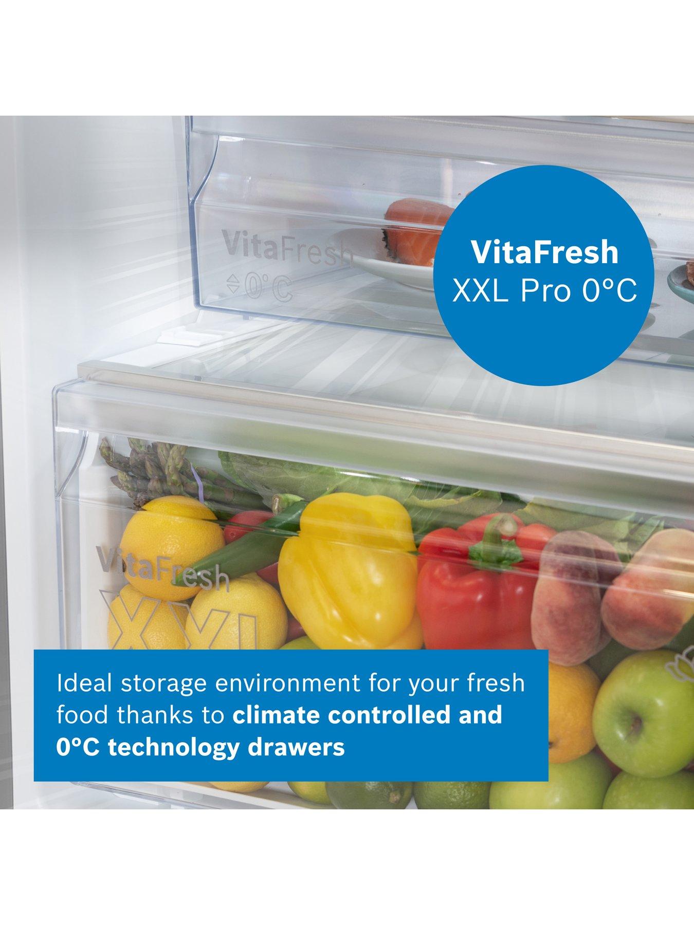  image of bosch-series-4nbspkgn392ldfg-60cm-wide-vitafresh-no-frost-fridge-freezer-silver