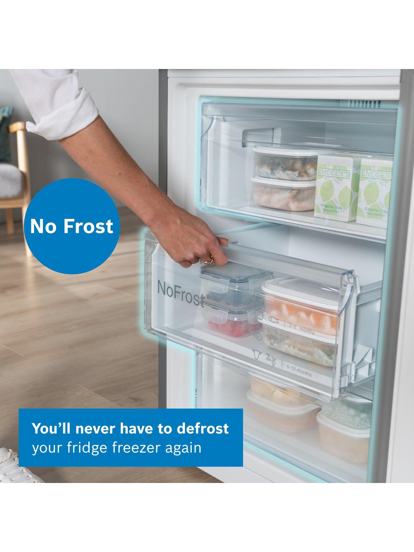  image of bosch-series-4nbspkgn392ldfg-60cm-wide-vitafresh-no-frost-fridge-freezer-silver