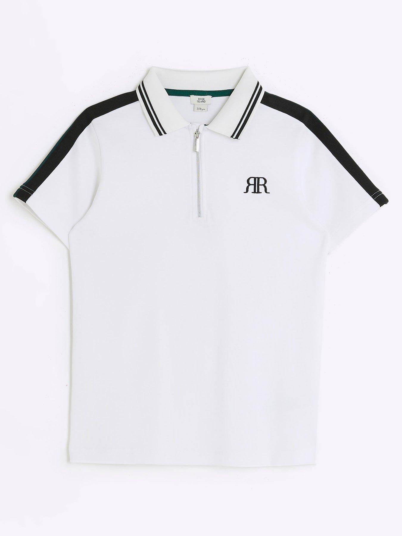 river island white polo shirt