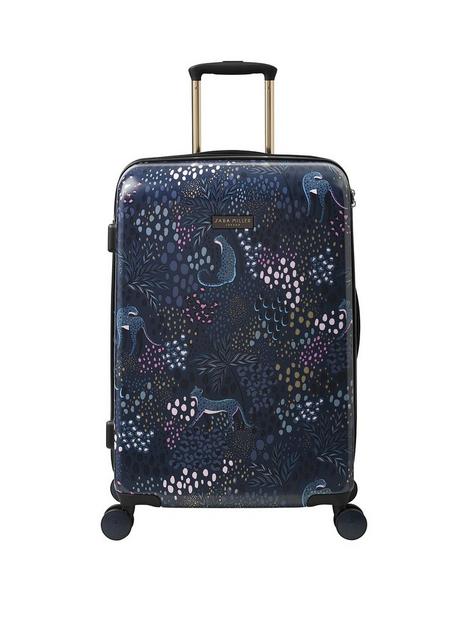 sara-miller-medium-midnight-leopard-4-wheel-trolley-suitcase