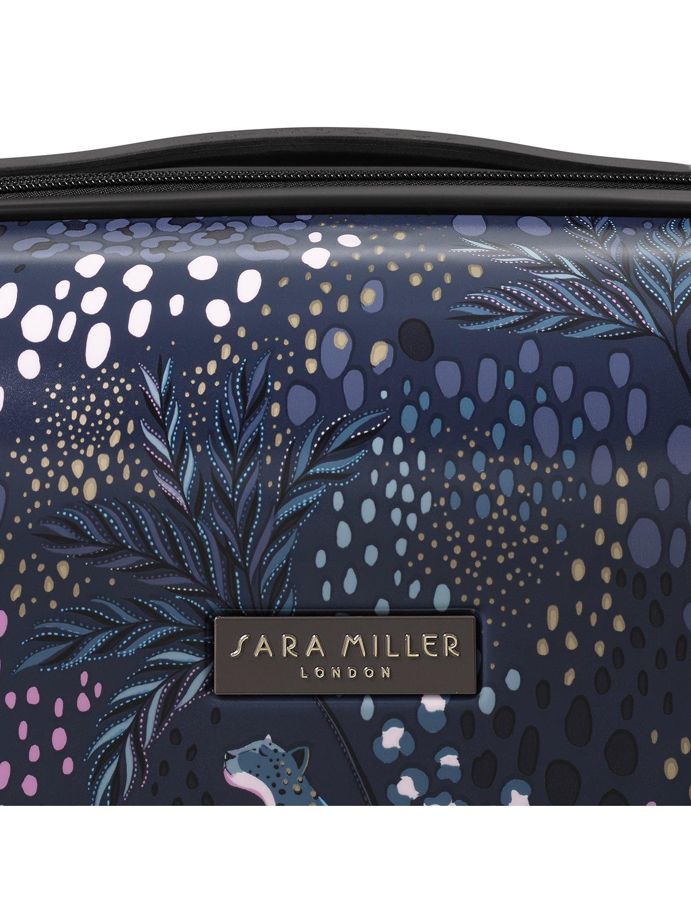  image of sara-miller-large-midnight-leopard-4-wheel-trolley-suitcase