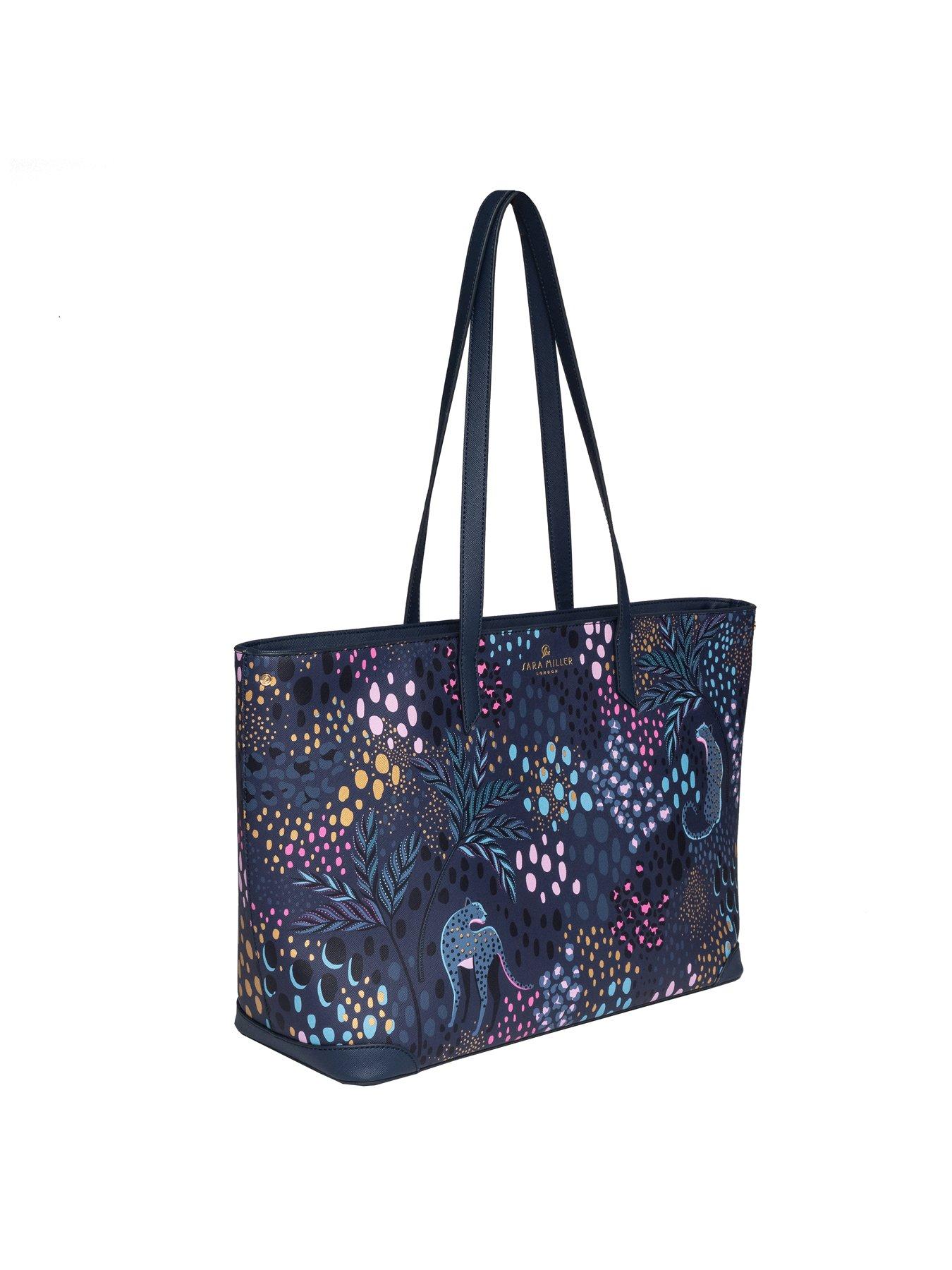  image of sara-miller-large-tote-midnight-leopard