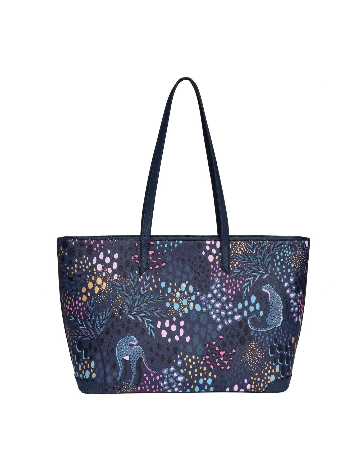  image of sara-miller-large-tote-midnight-leopard