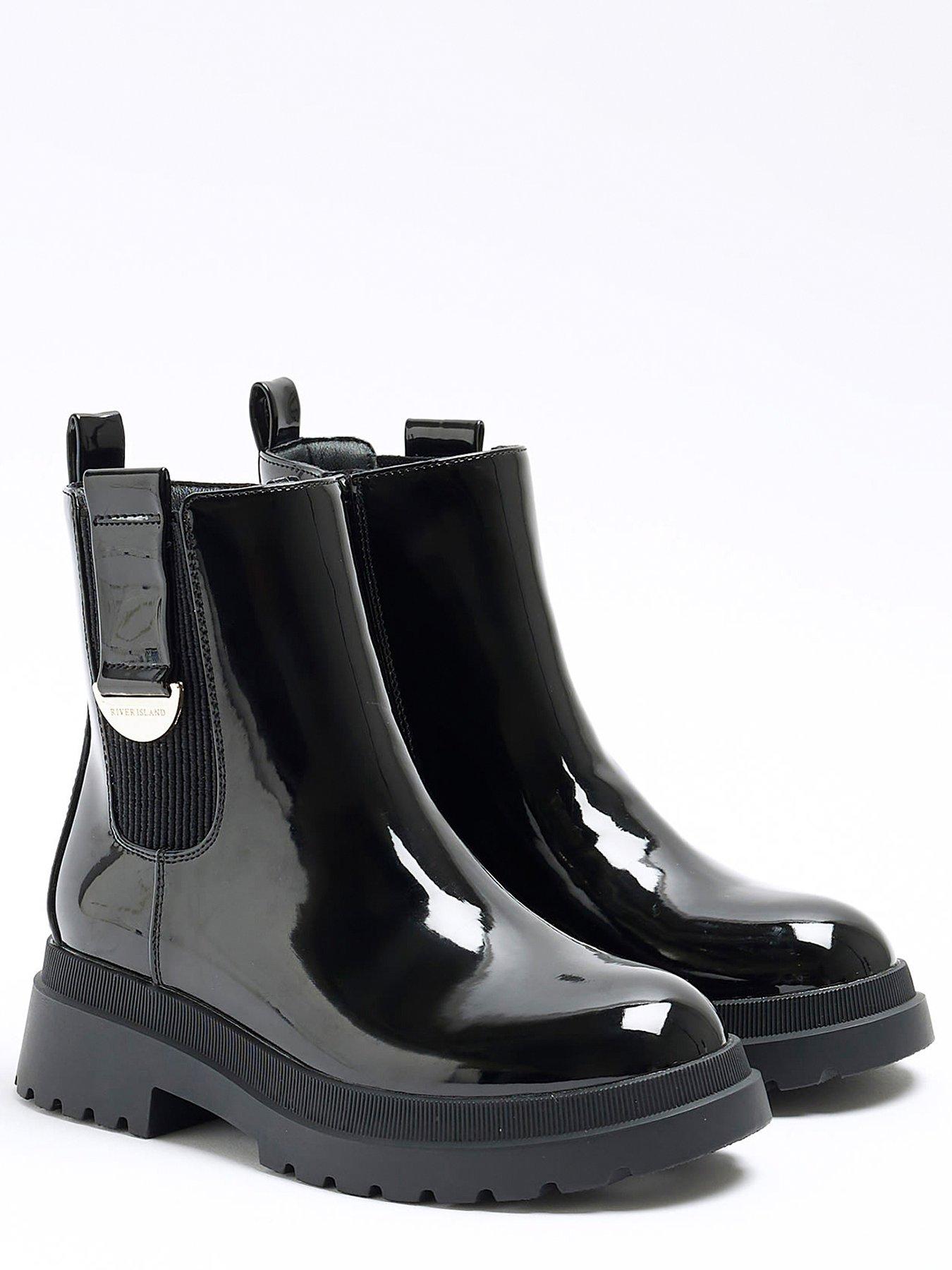 Black patent outlet chelsea boots ladies