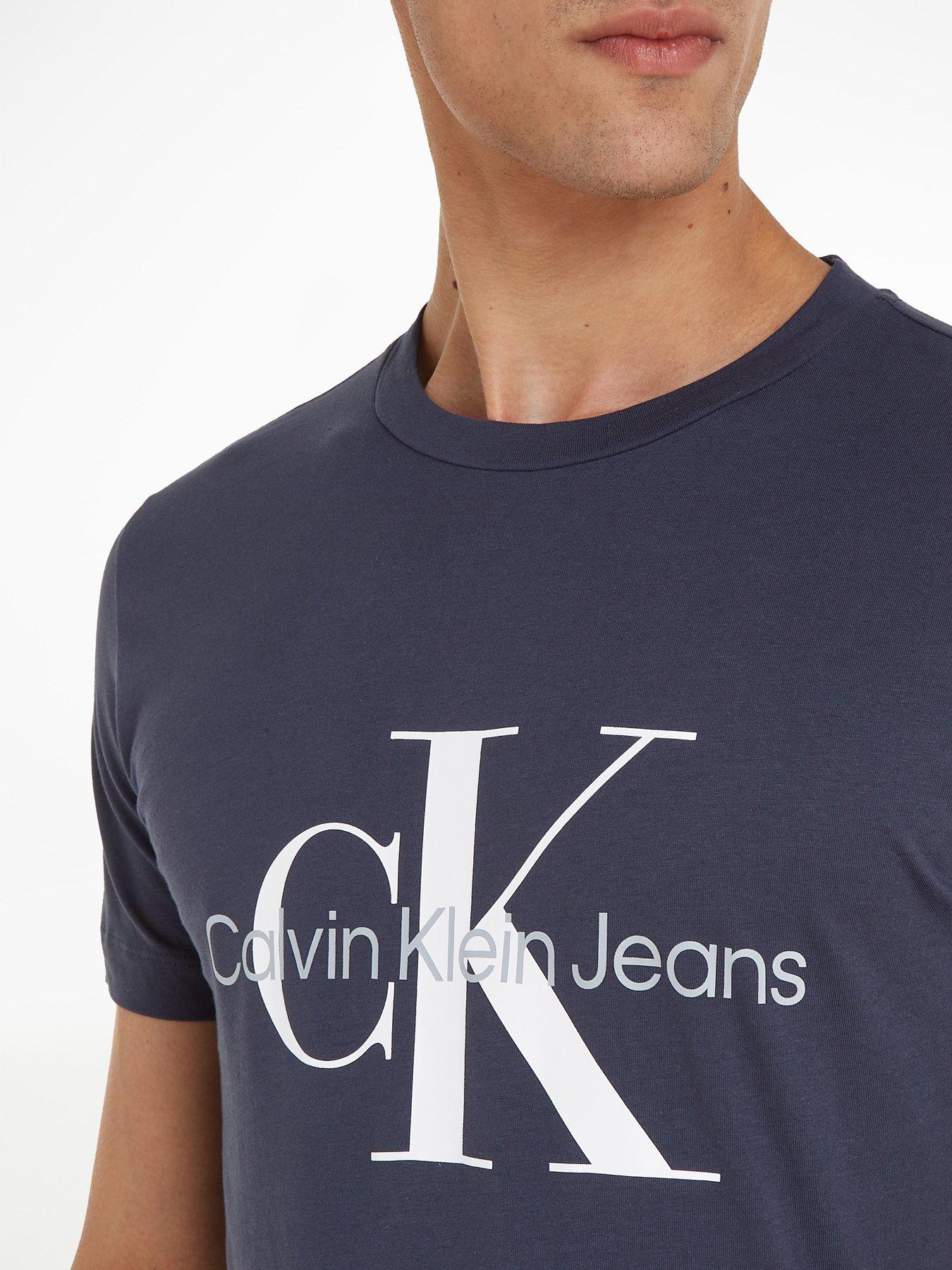  image of calvin-klein-jeans-core-monologo-slim-t-shirt-navy