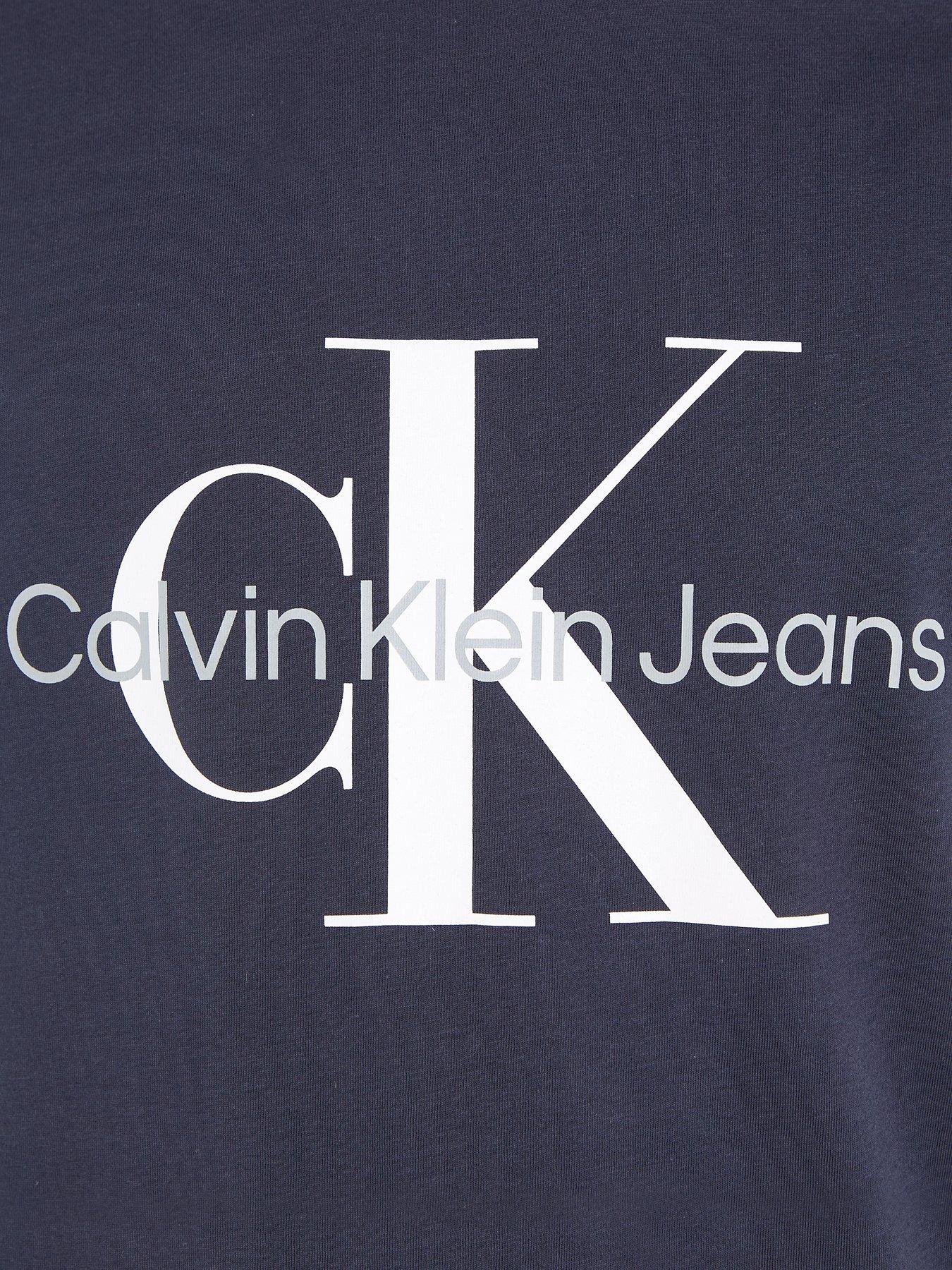  image of calvin-klein-jeans-core-monologo-slim-t-shirt-navy
