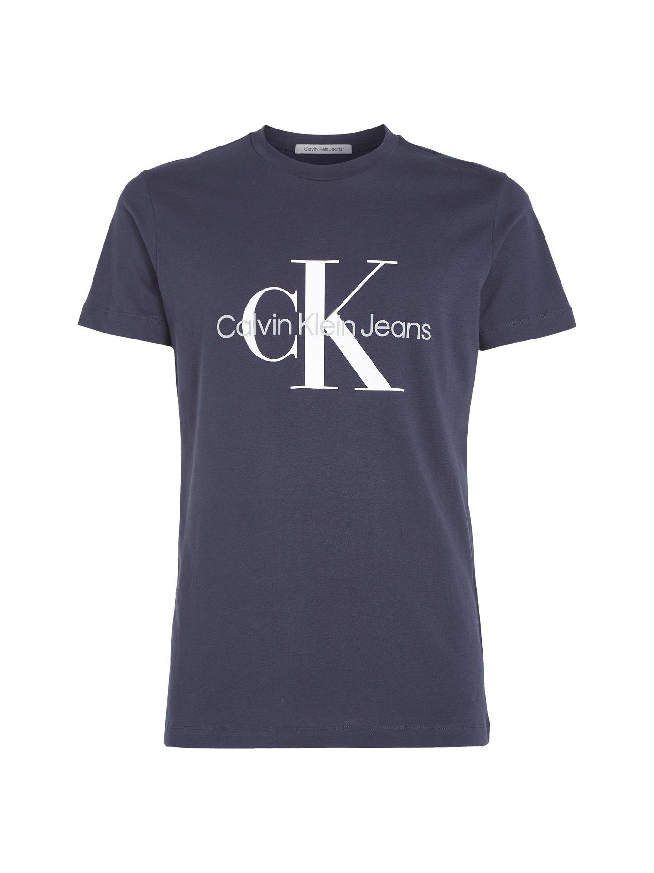  image of calvin-klein-jeans-core-monologo-slim-t-shirt-navy