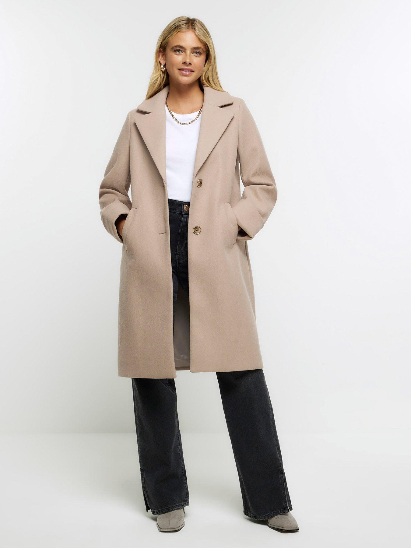 Short wool trench on sale coat