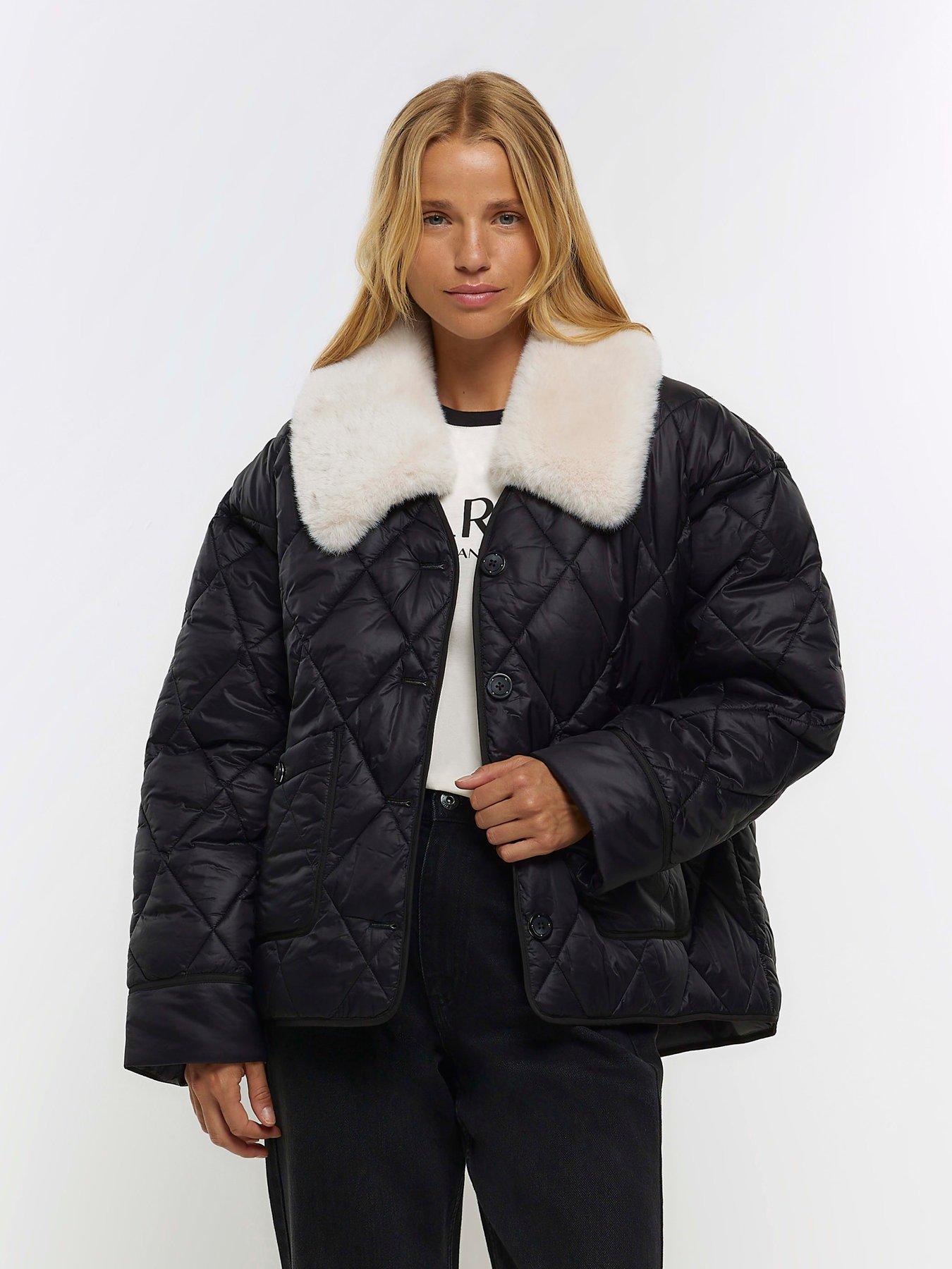 Buy Lipsy Black Longline Belted Fur Hood Puffer Padded Coat from Next  Australia