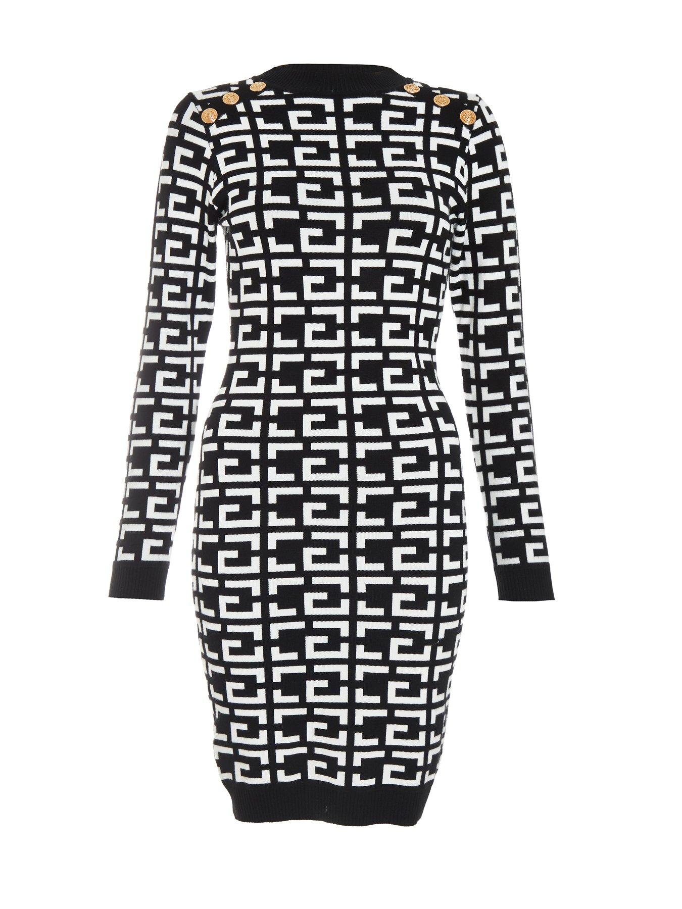 Luxe Woven Bold Houndstooth Sheath Dress