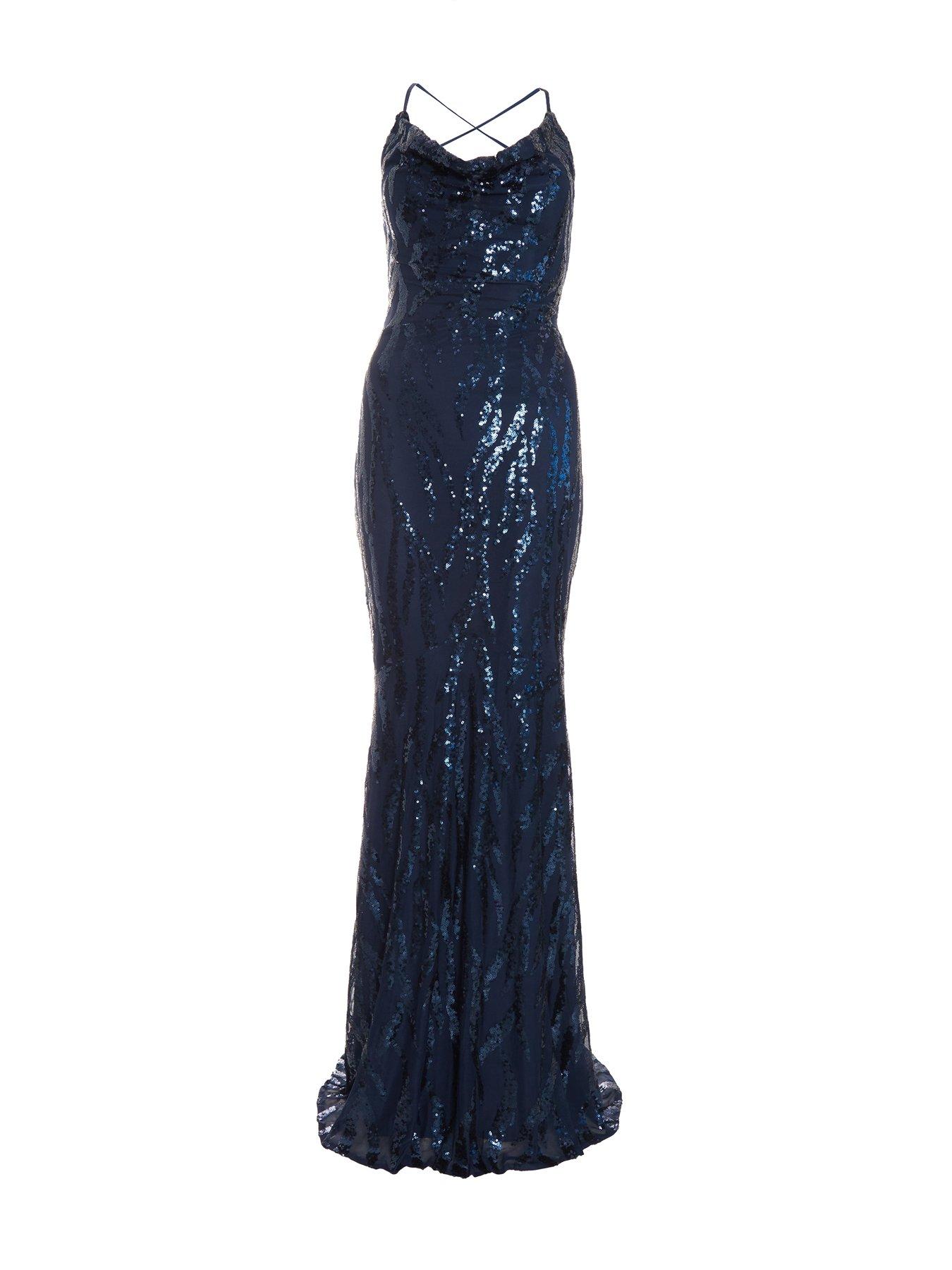 quiz sequin dress QUIZ Women's Long Sleeve Sequin Midi Dress