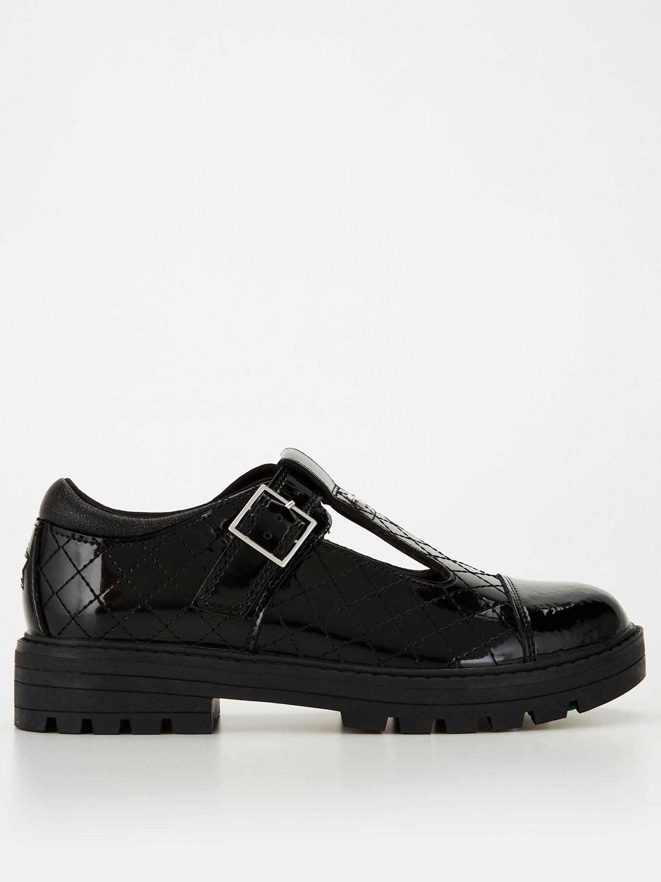 undefined New Younger Girls Quilted Patent Leather Tbar School Shoe