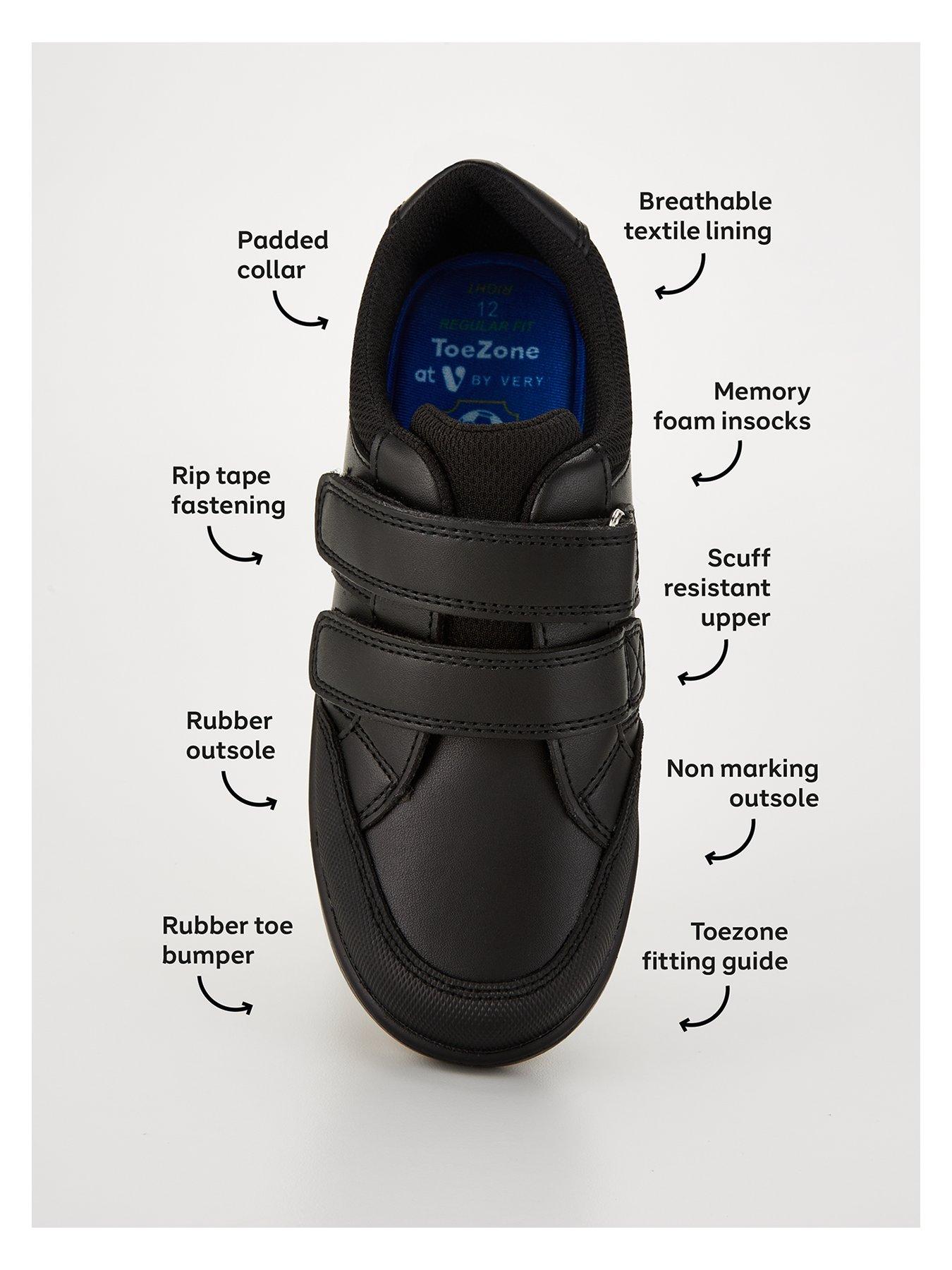 Image 4 of 6 of The Very Collection Toezone Younger Boys Double Strap Leather School Shoes - Black