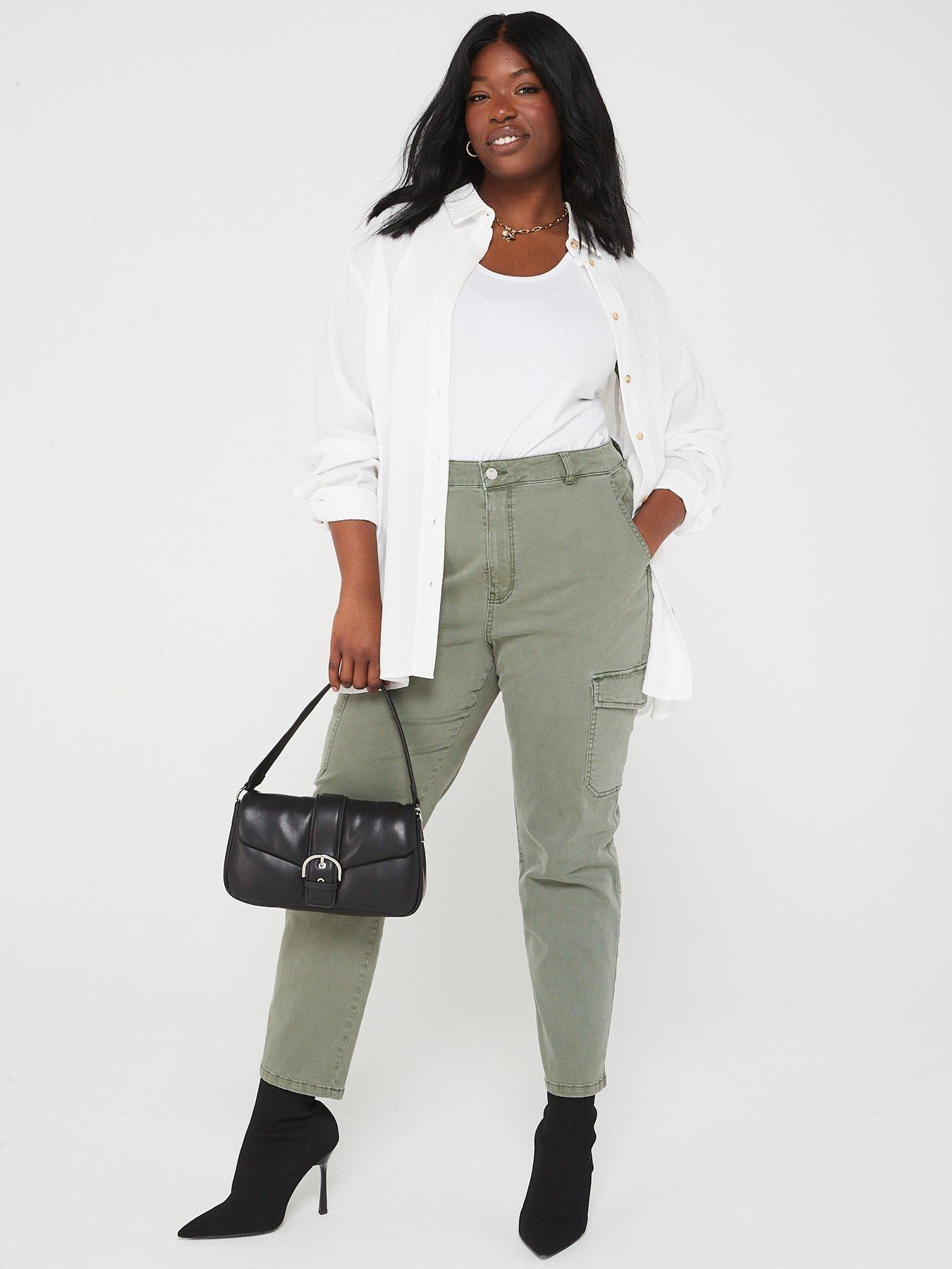 Khaki boyfriend jeans outlet