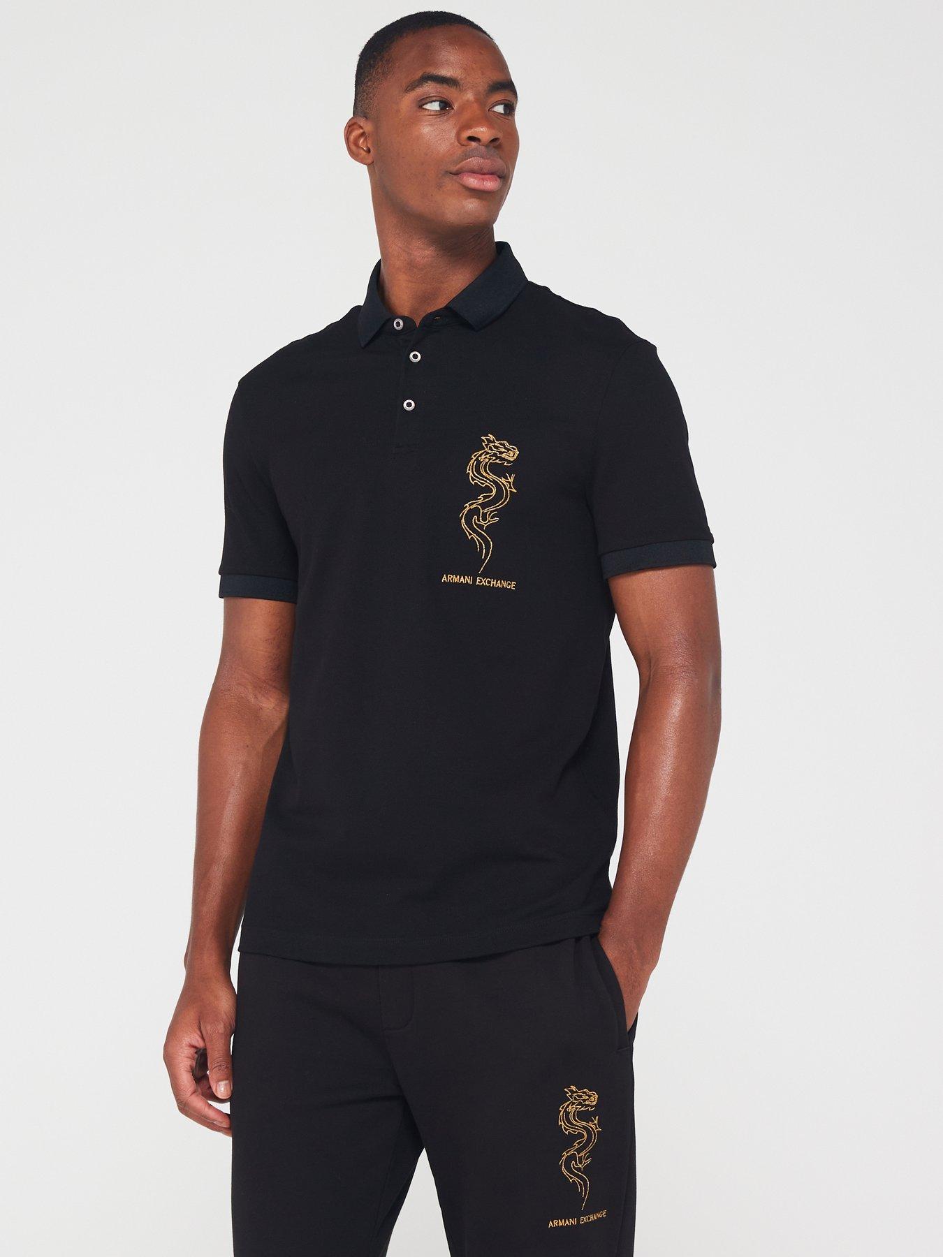 Armani Exchange Dragon Logo Polo Shirt littlewoods