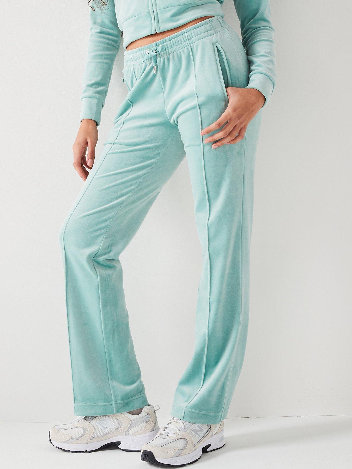 Classic Track Pants With Diamante Logo - Green