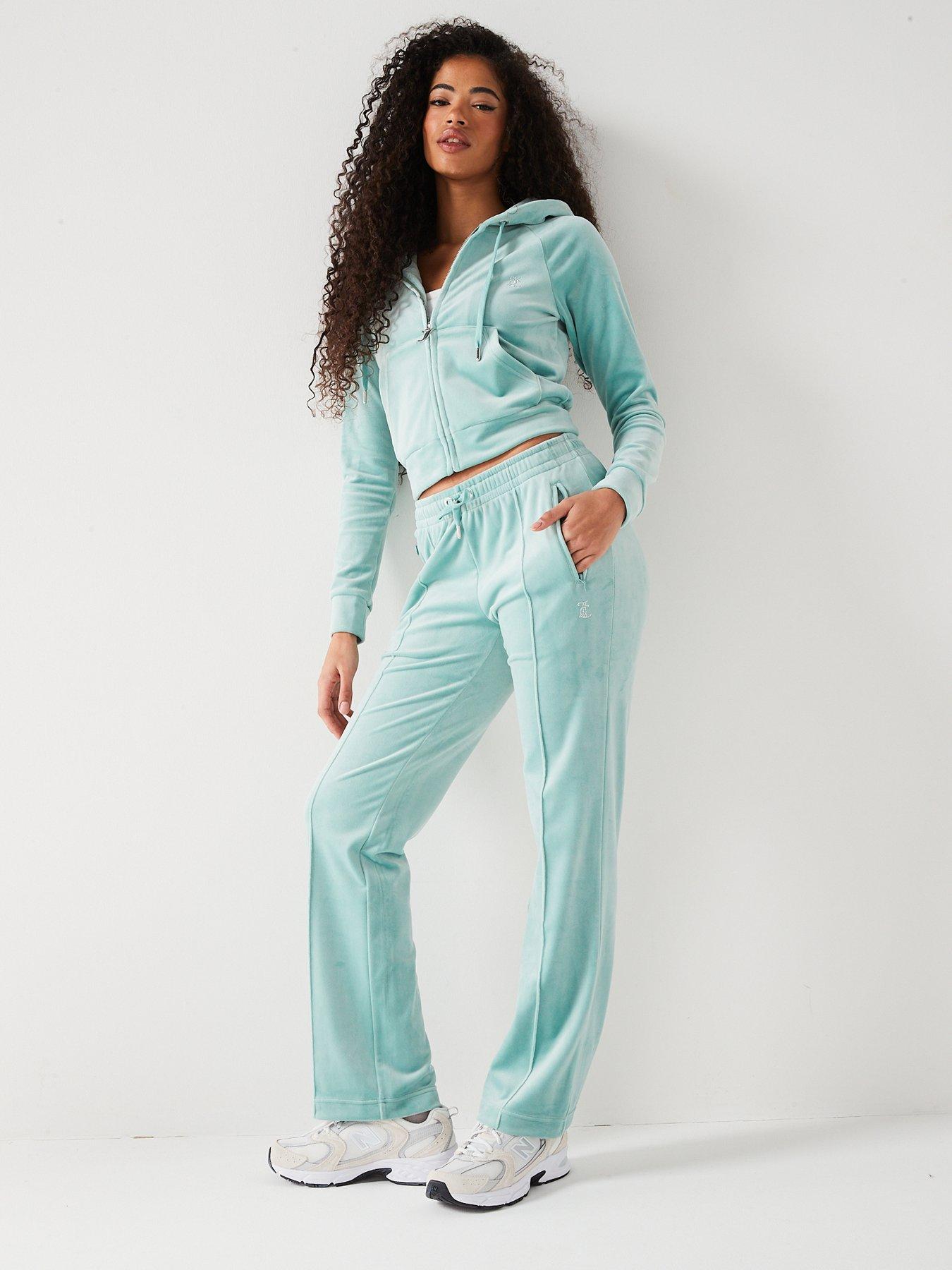 Classic Track Pants With Diamante Logo - Green