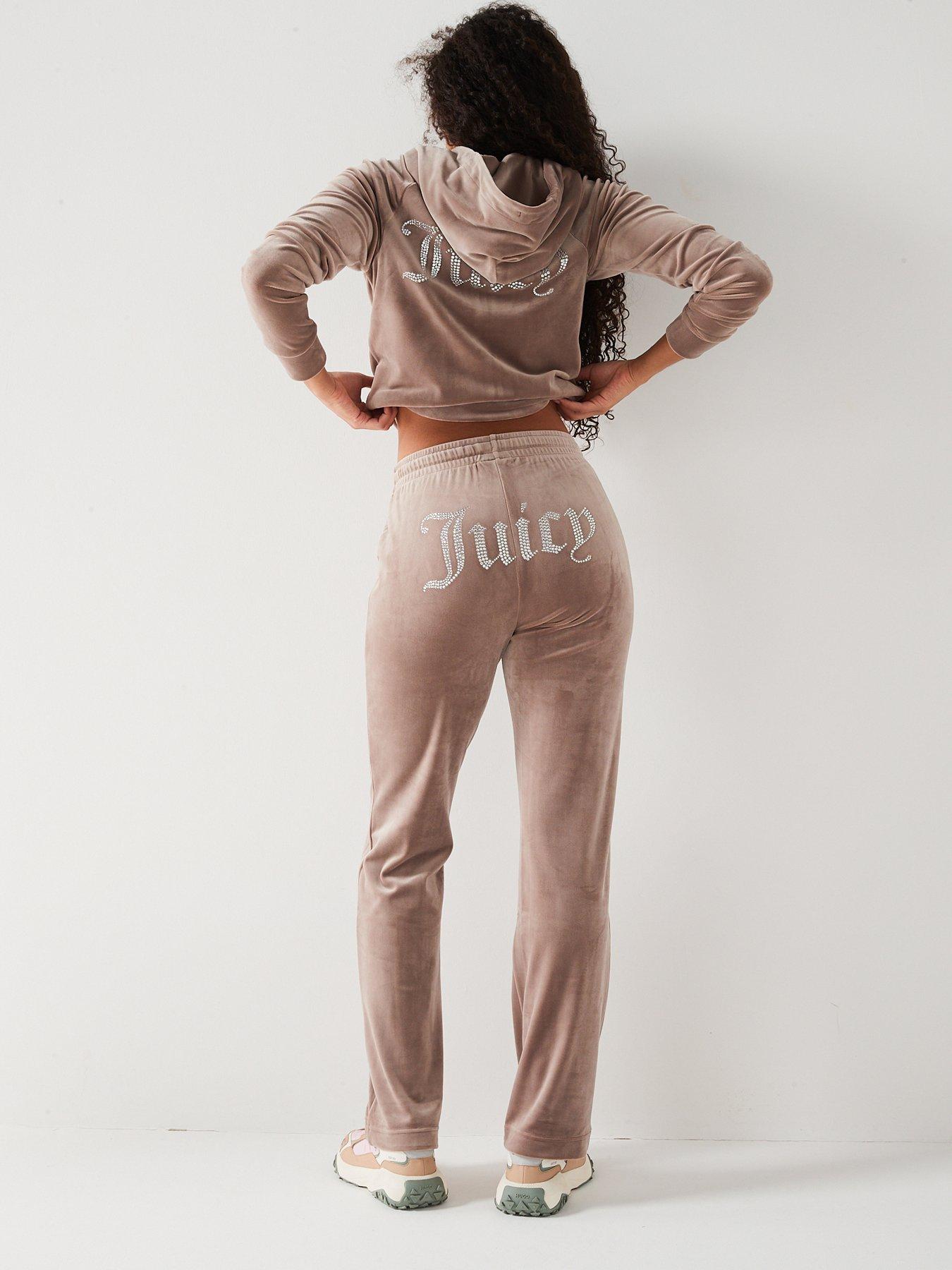 Juicy Couture Classic Track Pants With Diamante Logo Brown