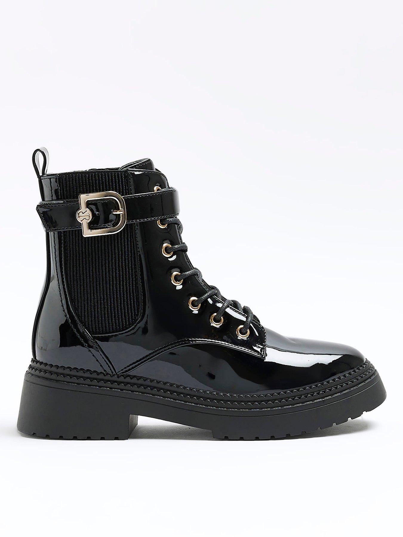 Womens wide fit hot sale lace up boots