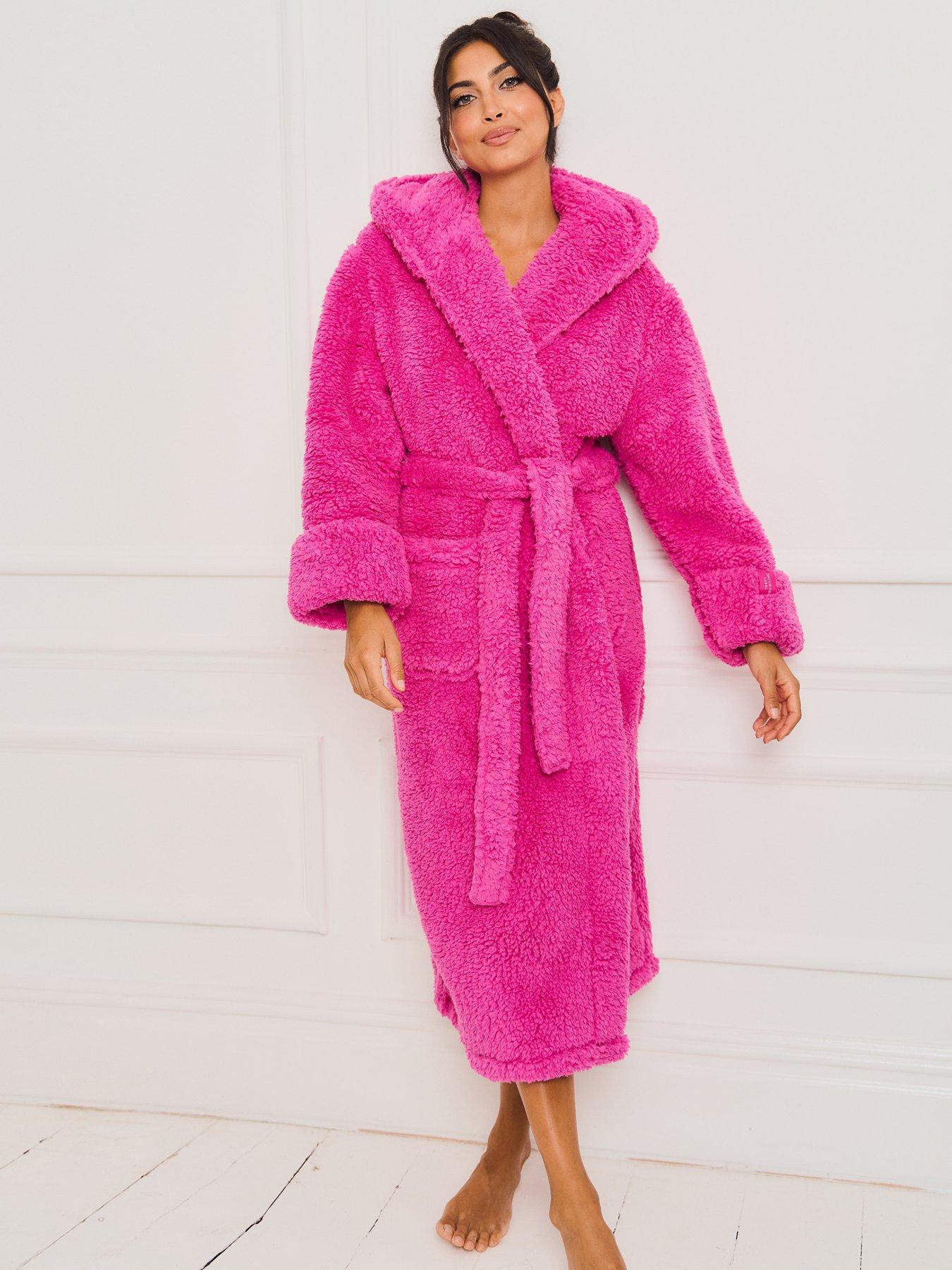 Fleece Hooded Long Dressing Gown