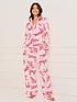  image of jim-jam-the-label-baby-fleece-tiger-print-pyjama-set-pink