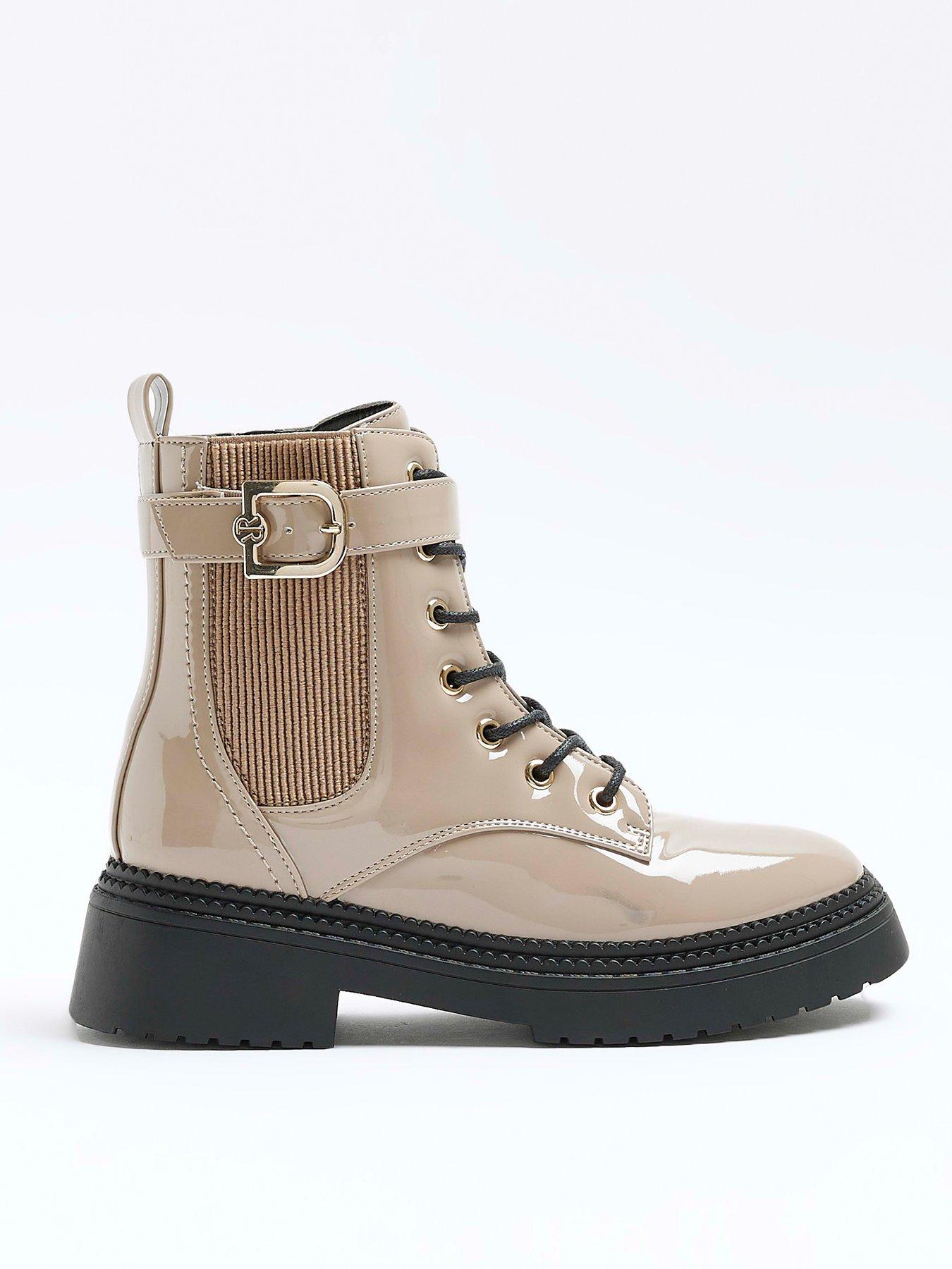 Lace Up Buckle Boot Natural