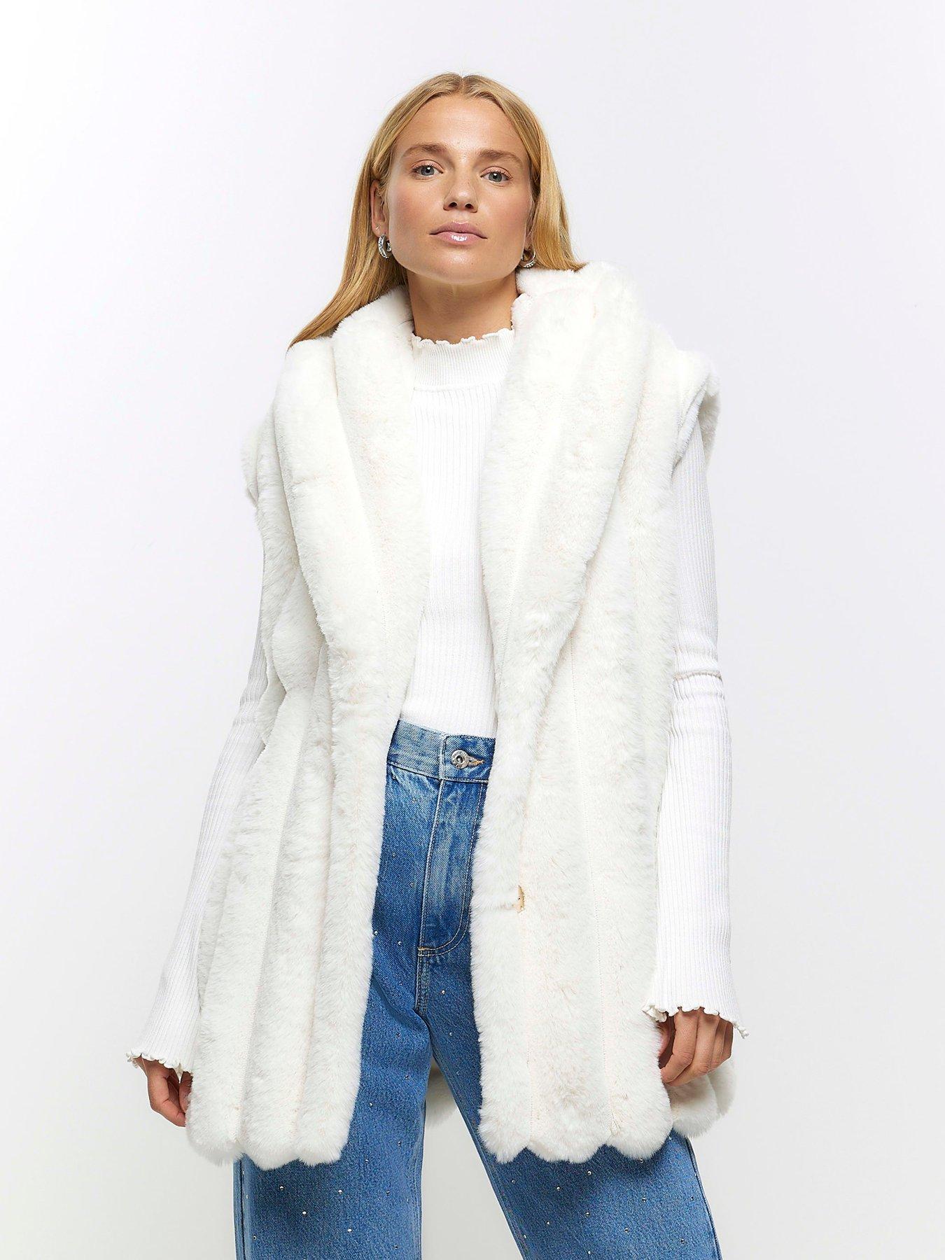 River island faux on sale fur coat womens