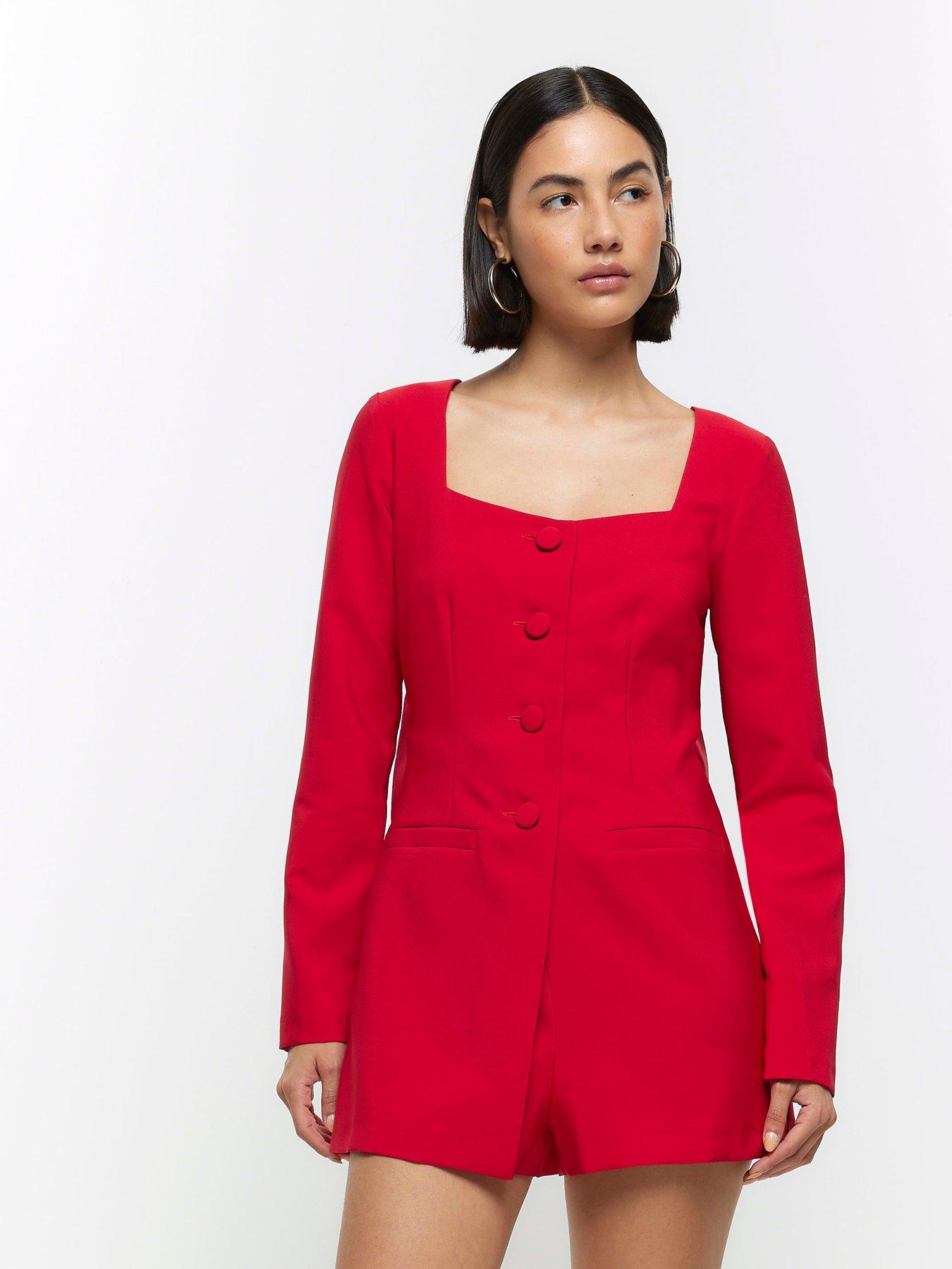 River island red on sale blazer