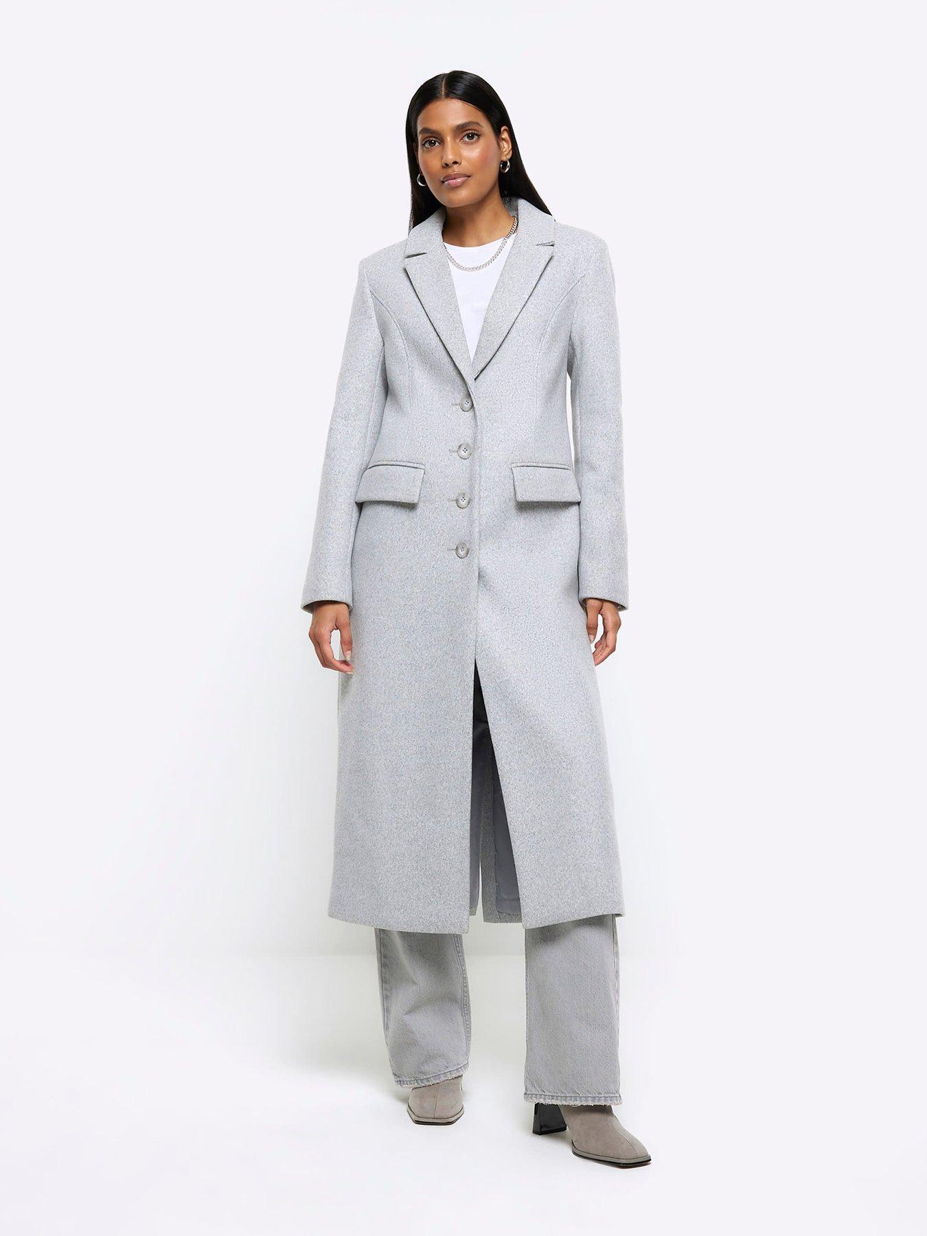 River island grey on sale coat