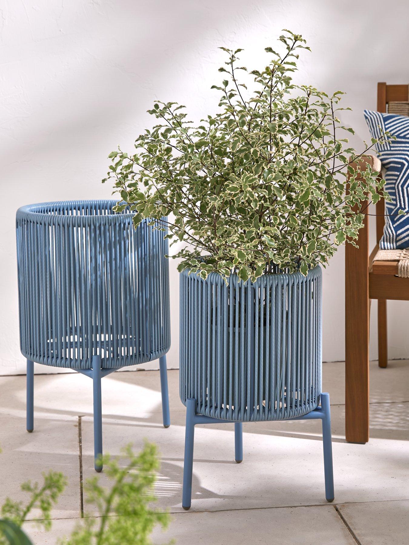 Image 1 of 6 of Very Home Hawaii Set 2 Planter Covers (Blue)