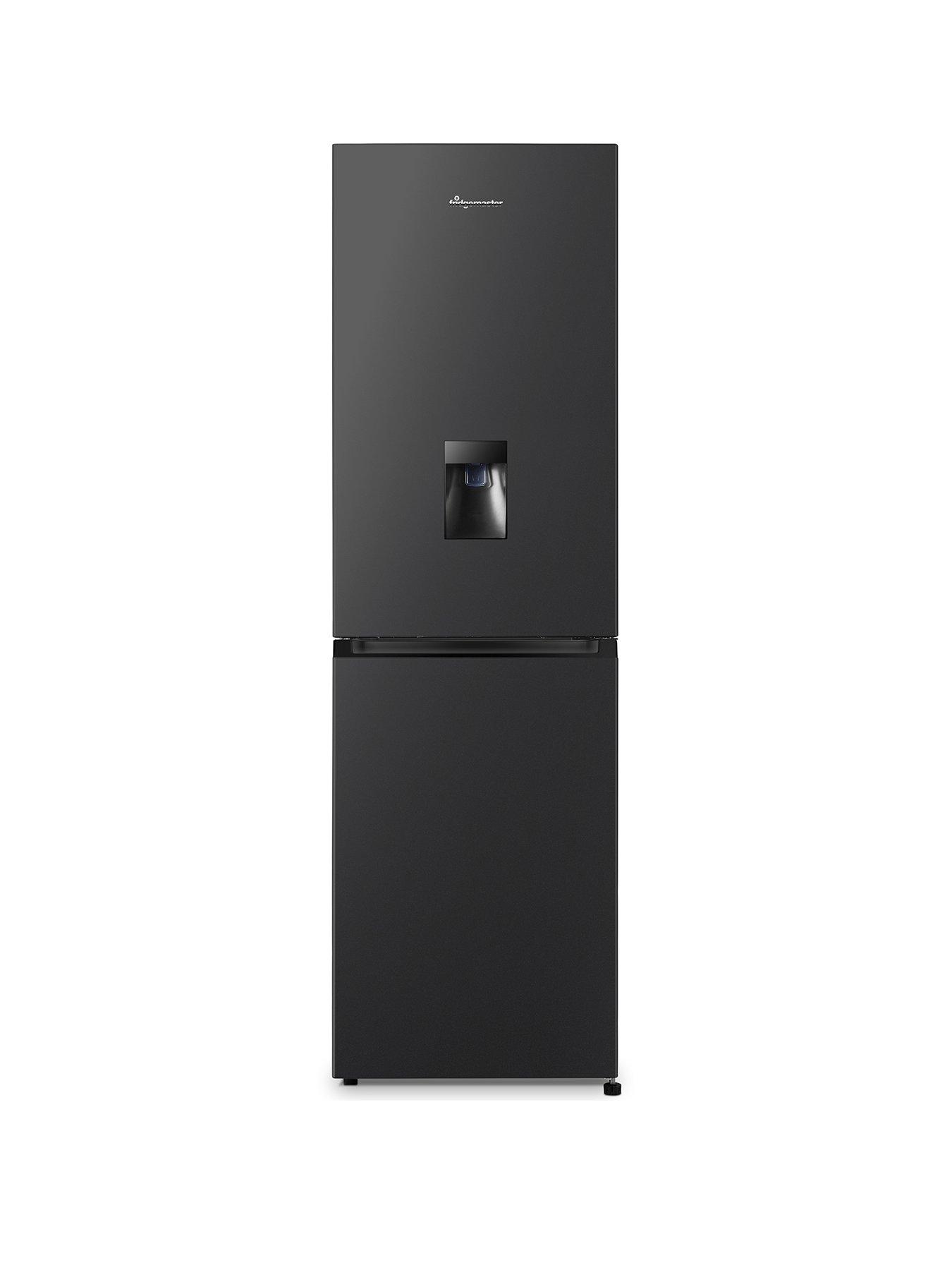 front image of fridgemaster-mc55251deb-55cm-wide-total-no-frost-freestanding-fridge-freezer-black