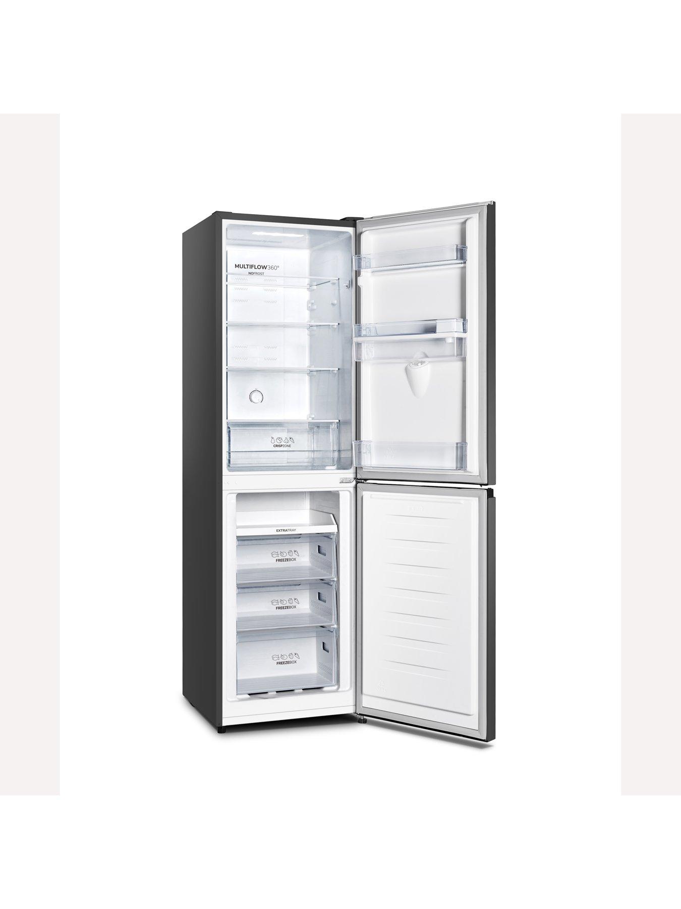  image of fridgemaster-mc55251deb-55cm-wide-total-no-frost-freestanding-fridge-freezer-black