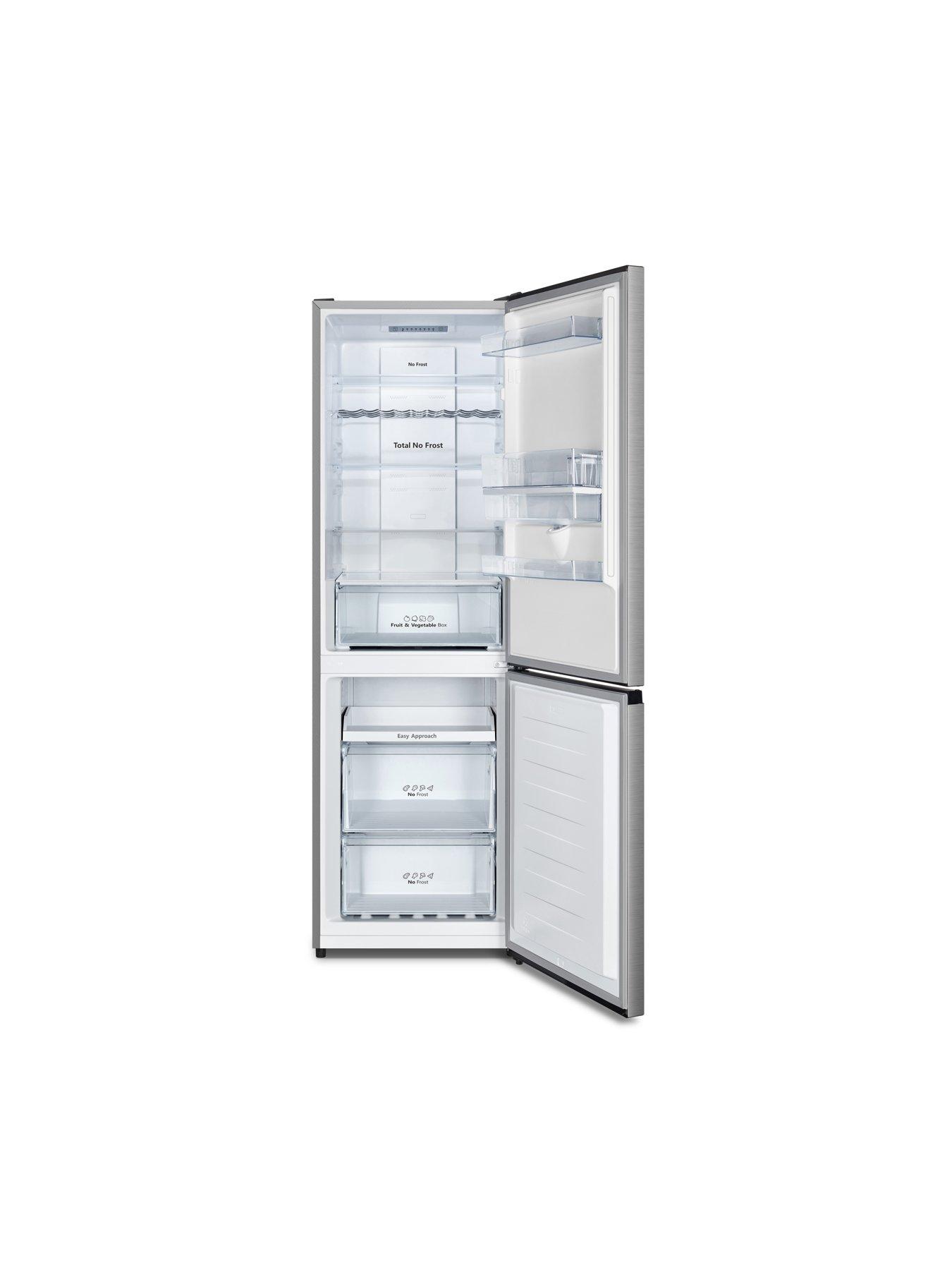  image of hisense-rb390n4wce-60cm-wide-total-no-frost-freestanding-fridge-freezer-stainless-steel