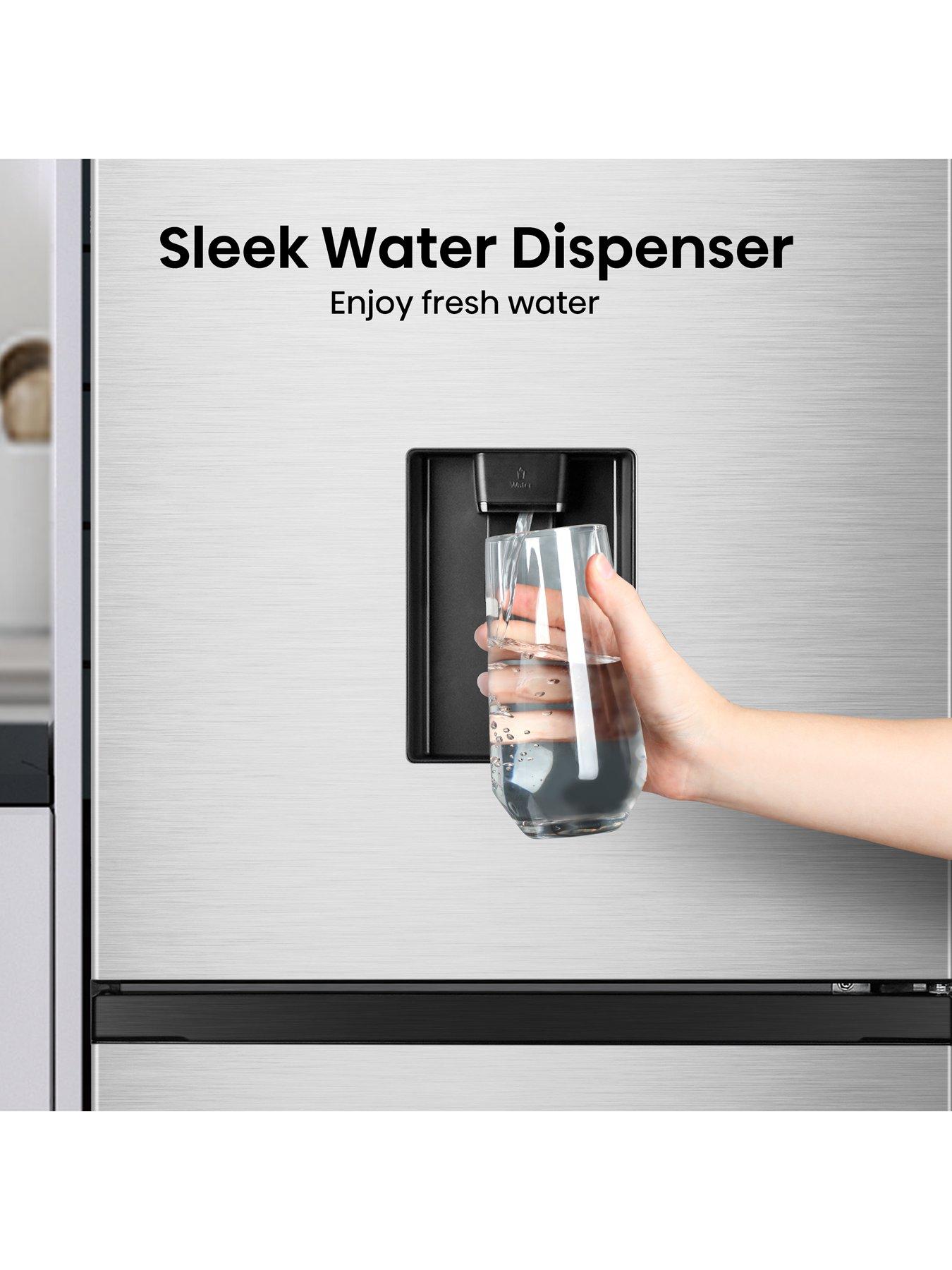  image of hisense-rb390n4wce-60cm-wide-total-no-frost-freestanding-fridge-freezer-stainless-steel