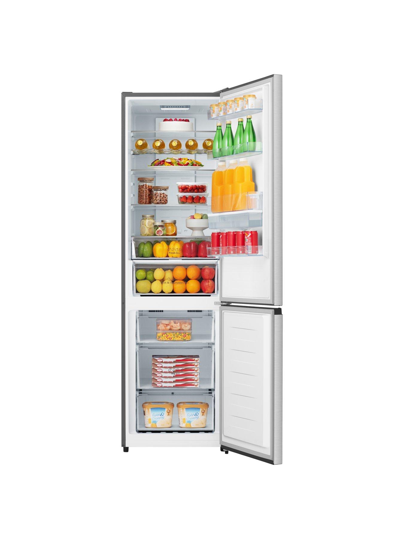  image of hisense-rb435n4wce-60cm-wide-total-no-frost-freestanding-fridge-freezer-stainless-steel