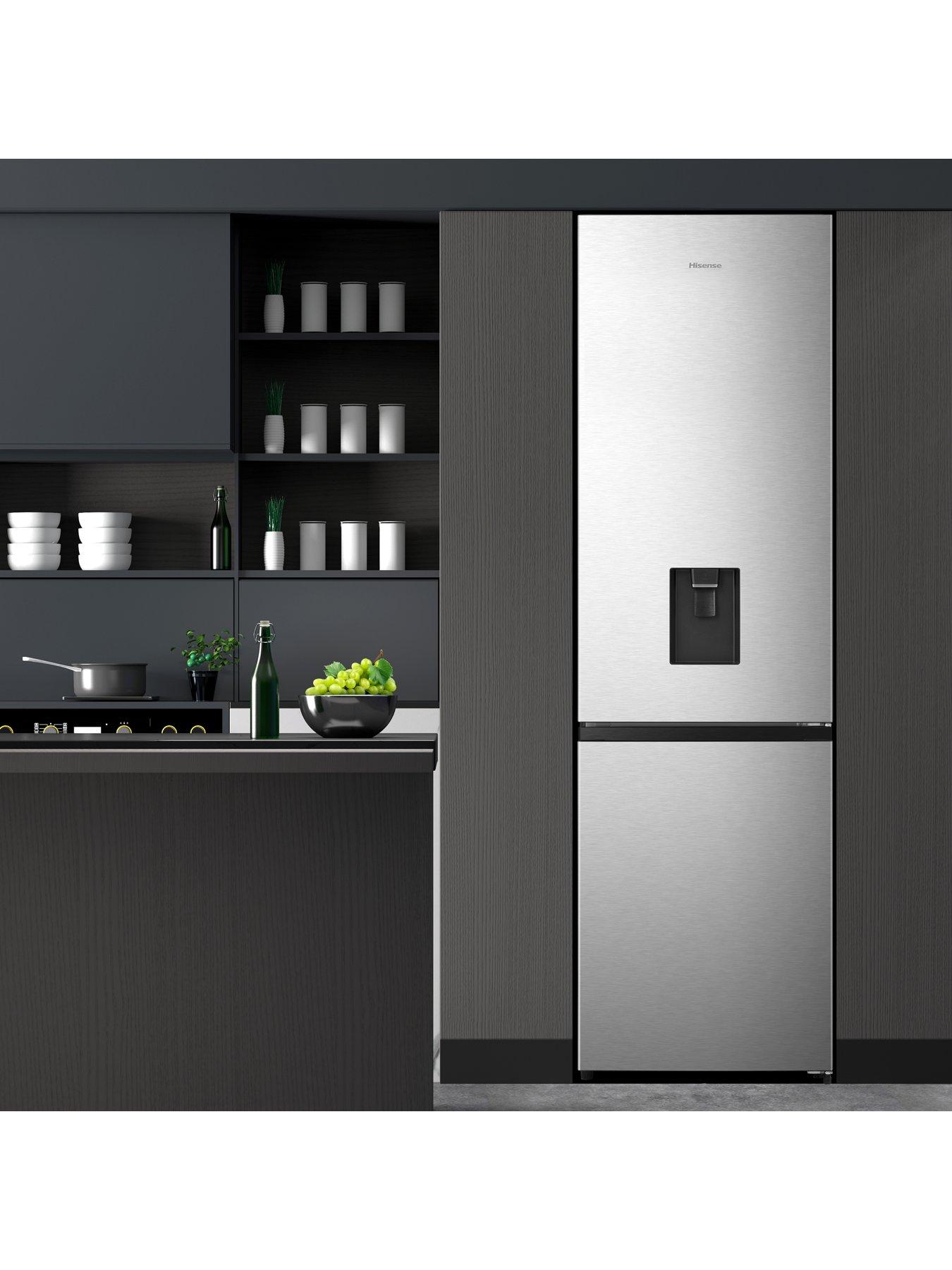  image of hisense-rb435n4wce-60cm-wide-total-no-frost-freestanding-fridge-freezer-stainless-steel