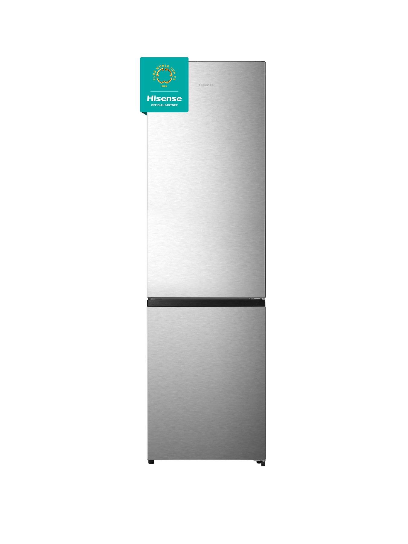 front image of hisense-rb440n4aca-60cm-wide-total-no-frost-a-rating-freestanding-fridge-freezer-stainless-steel