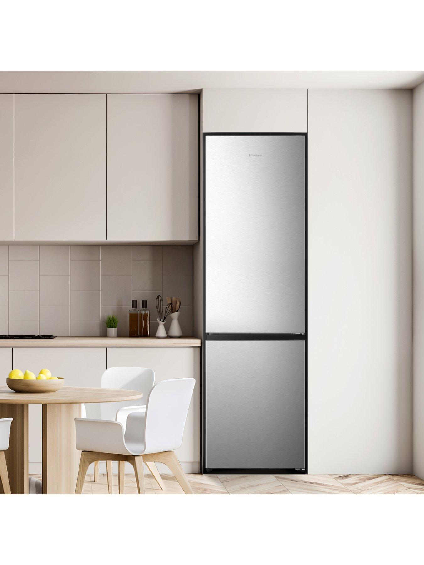  image of hisense-rb440n4aca-60cm-wide-total-no-frost-a-rating-freestanding-fridge-freezer-stainless-steel