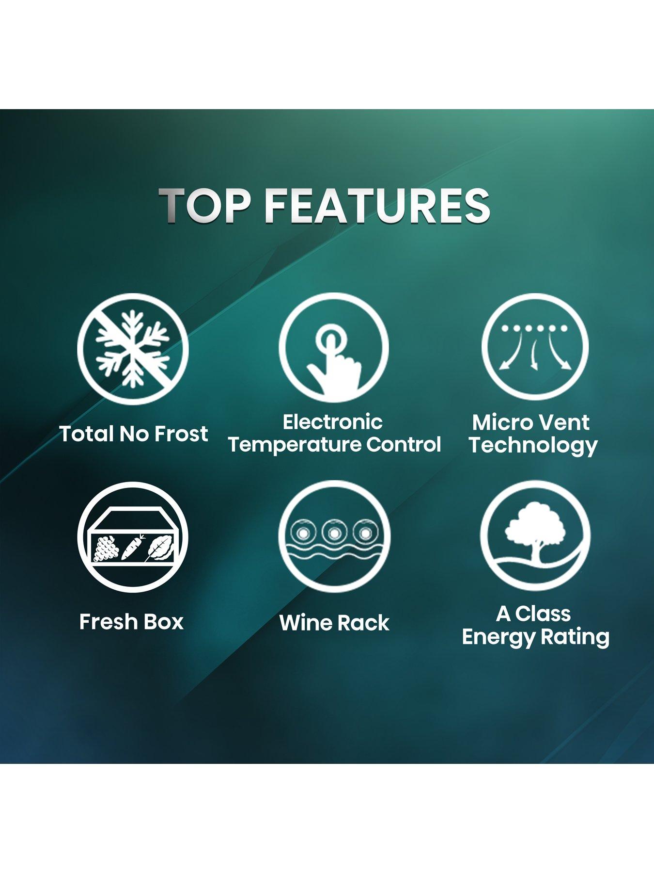  image of hisense-rb440n4aca-60cm-wide-total-no-frost-a-rating-freestanding-fridge-freezer-stainless-steel