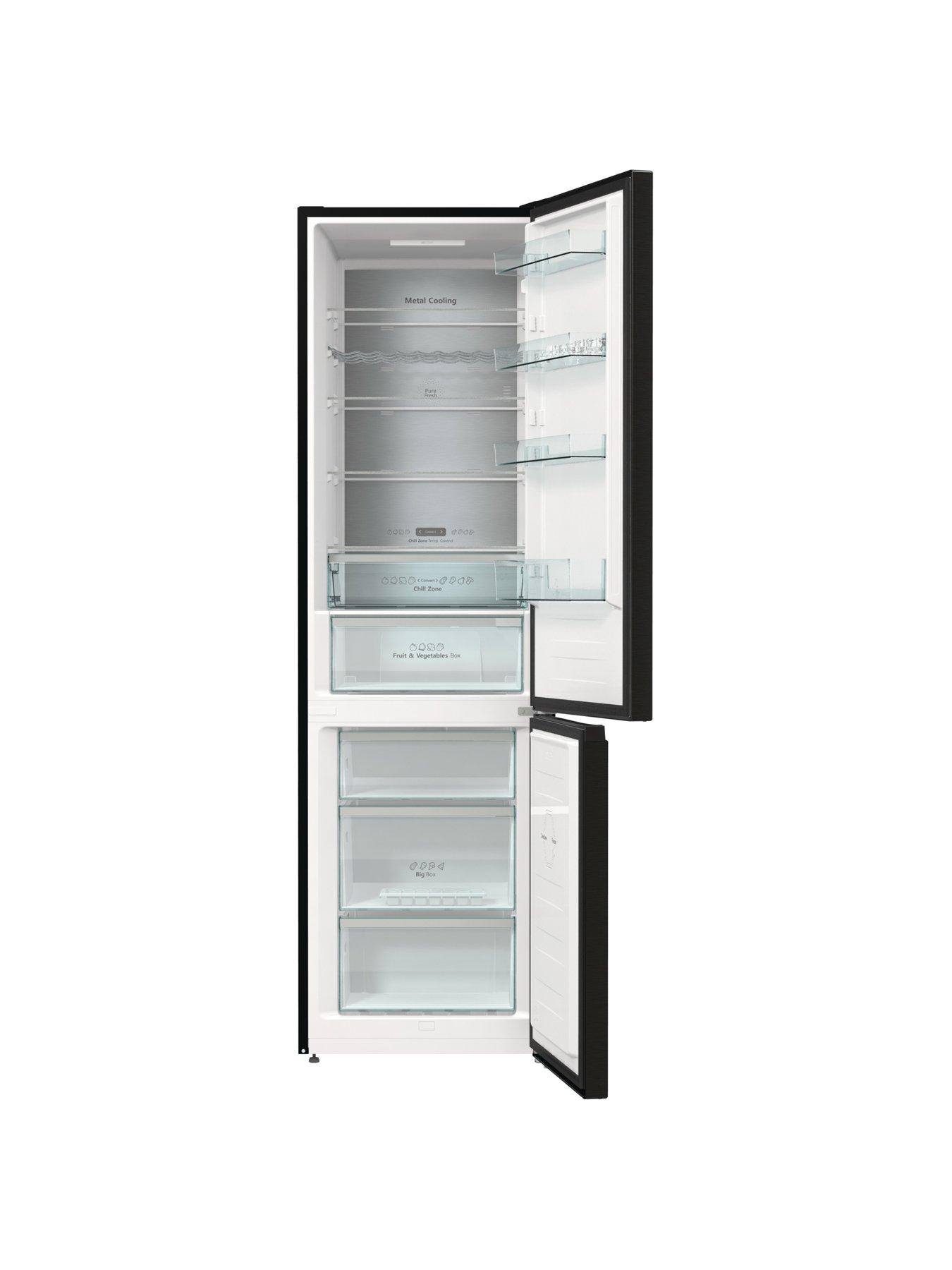  image of hisense-rb470n4sfcuk-60cm-wide-total-no-frost-c-rating-freestanding-fridge-freezer-black-stainless-steel
