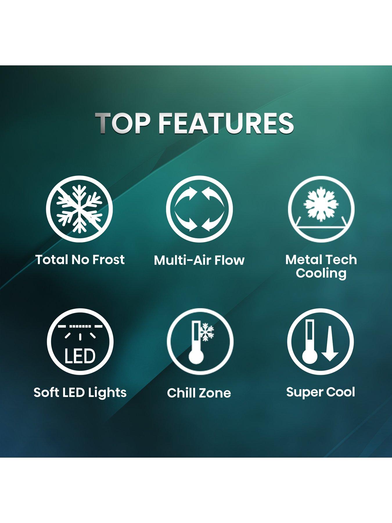  image of hisense-rb470n4sfcuk-60cm-wide-total-no-frost-c-rating-freestanding-fridge-freezer-black-stainless-steel